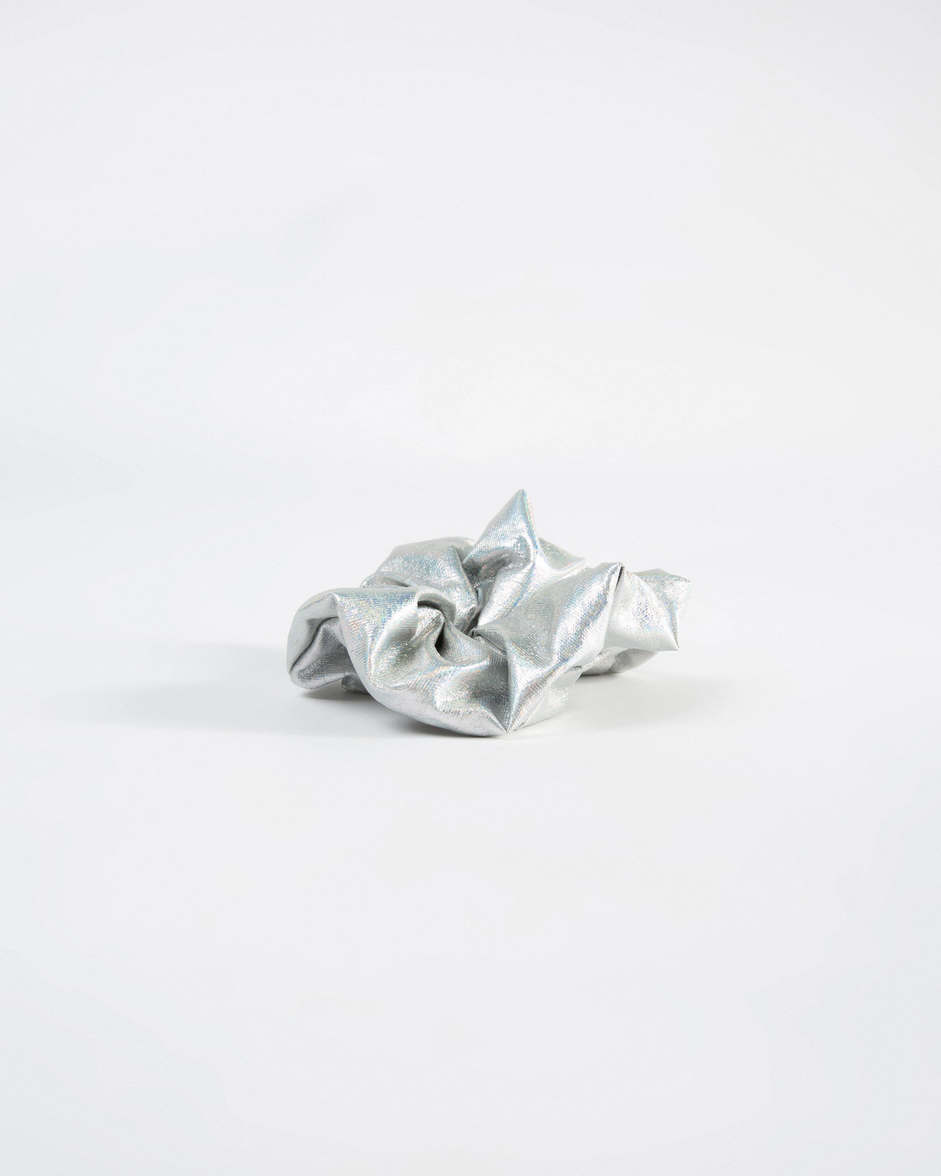 Chrissy Metallic Scrunchie -  Silver