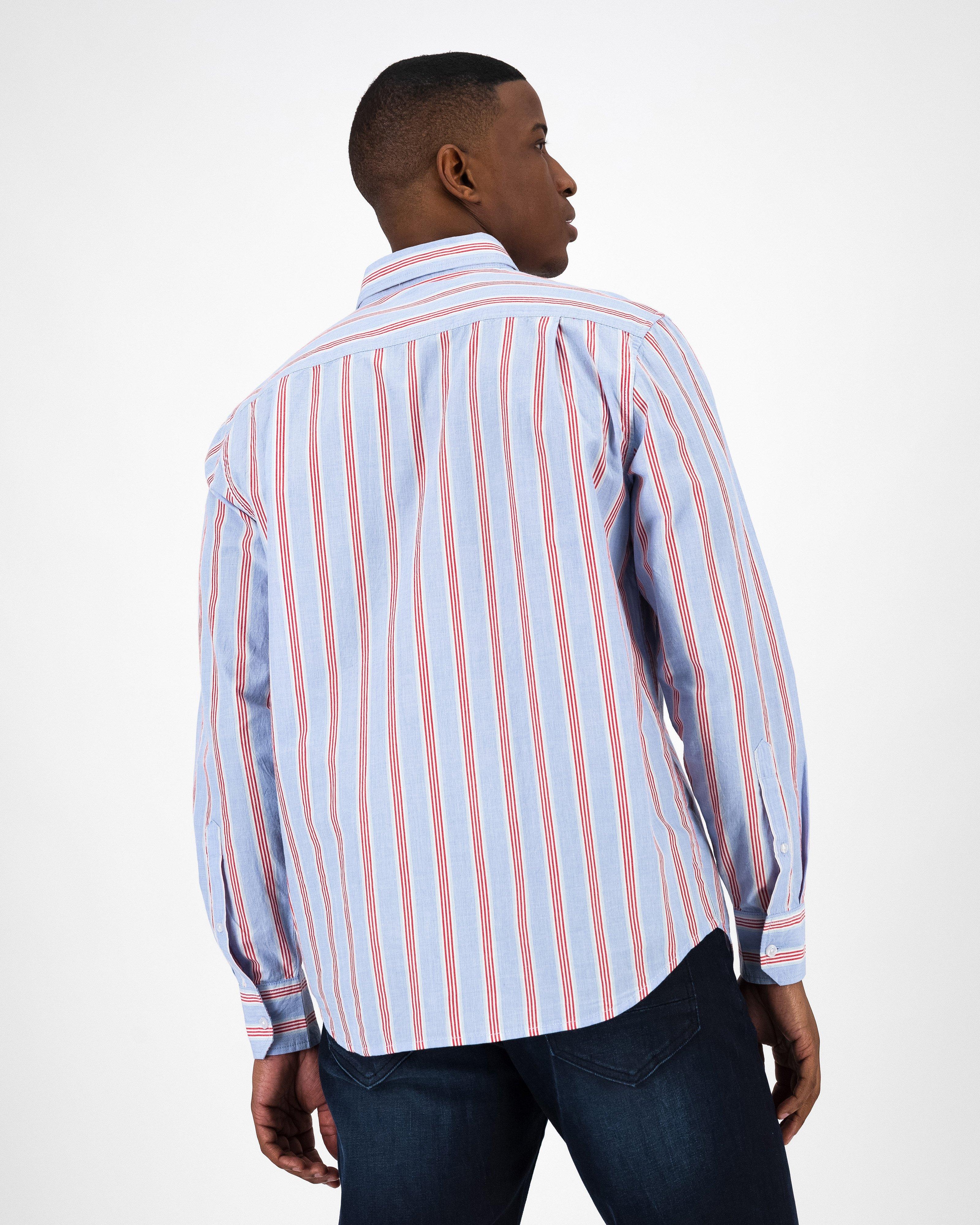 Men’s Arnold Stripe Regular Fit Shirt  -  Light Blue