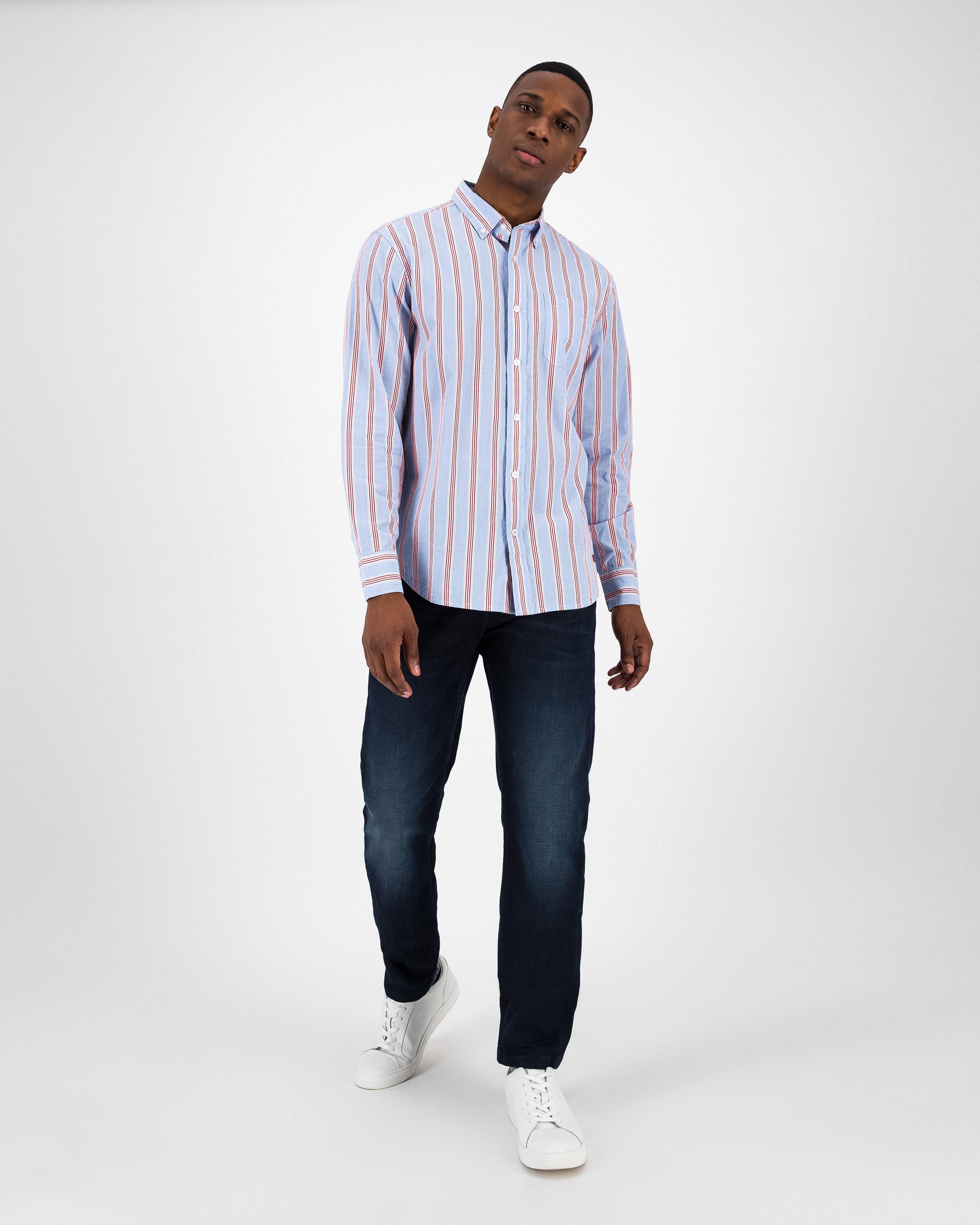 Men’s Arnold Stripe Regular Fit Shirt  -  Light Blue