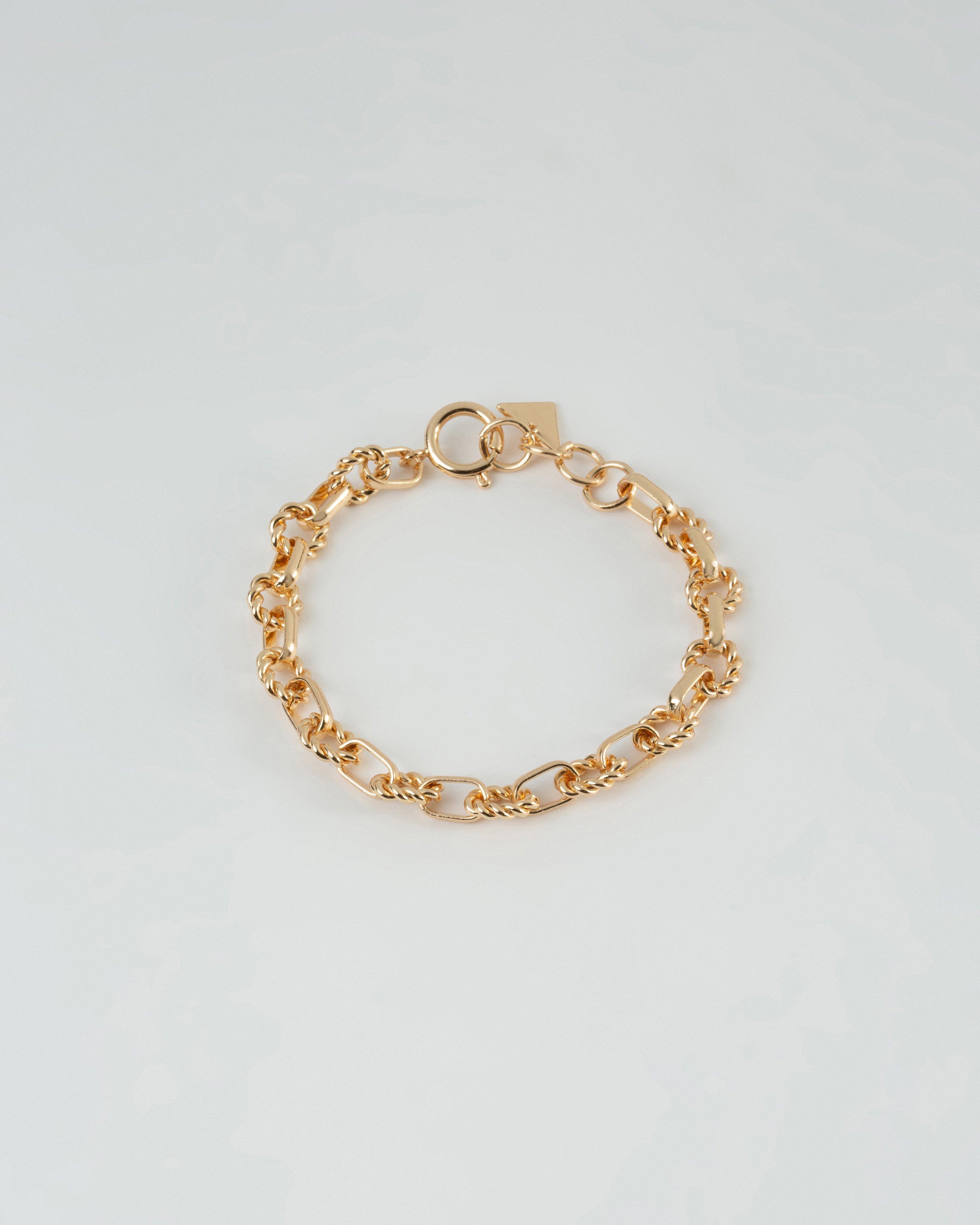 Twisted Link Chain Bracelet -  Gold