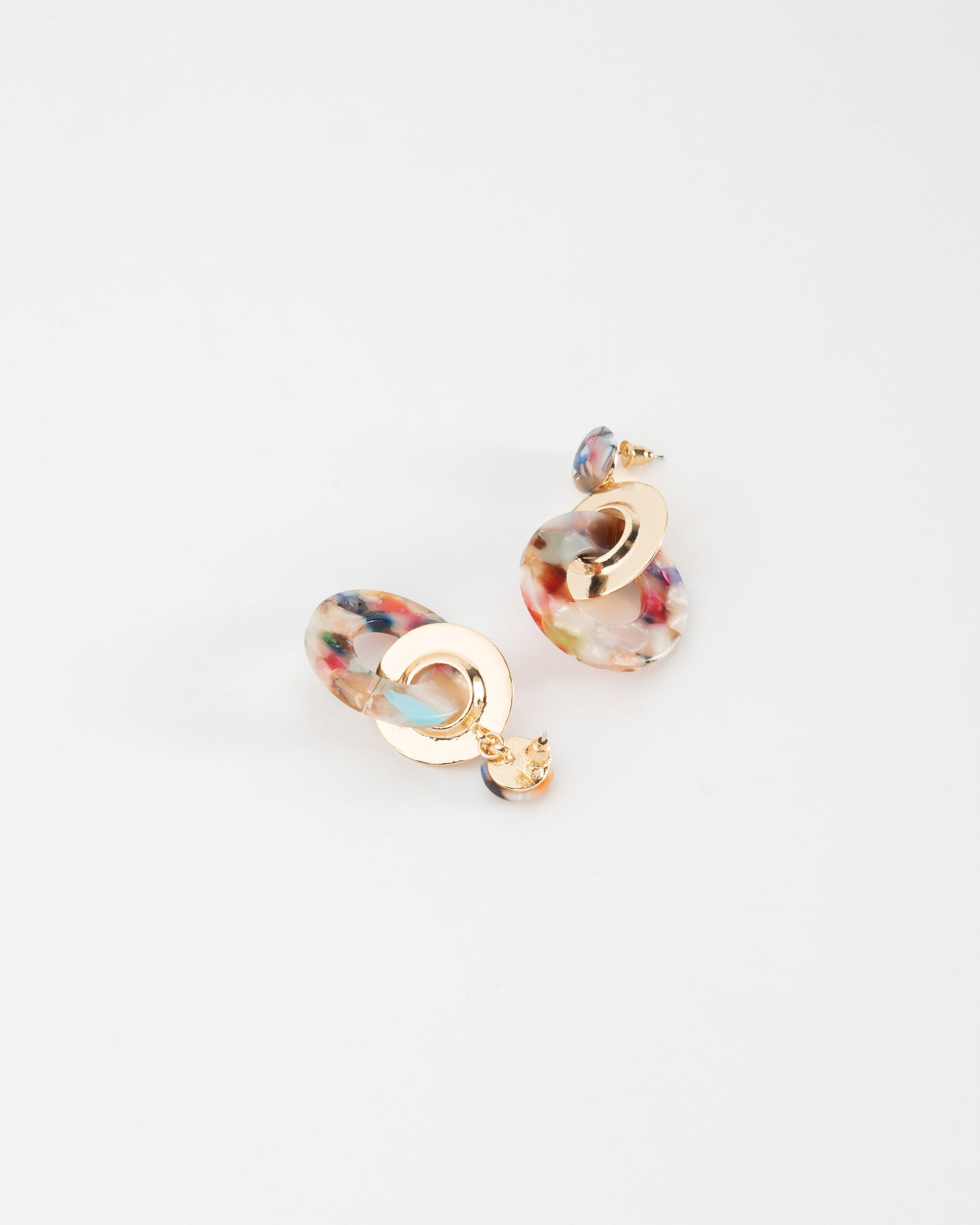 Chunky Resin Ring Drop Earrings -  Assorted