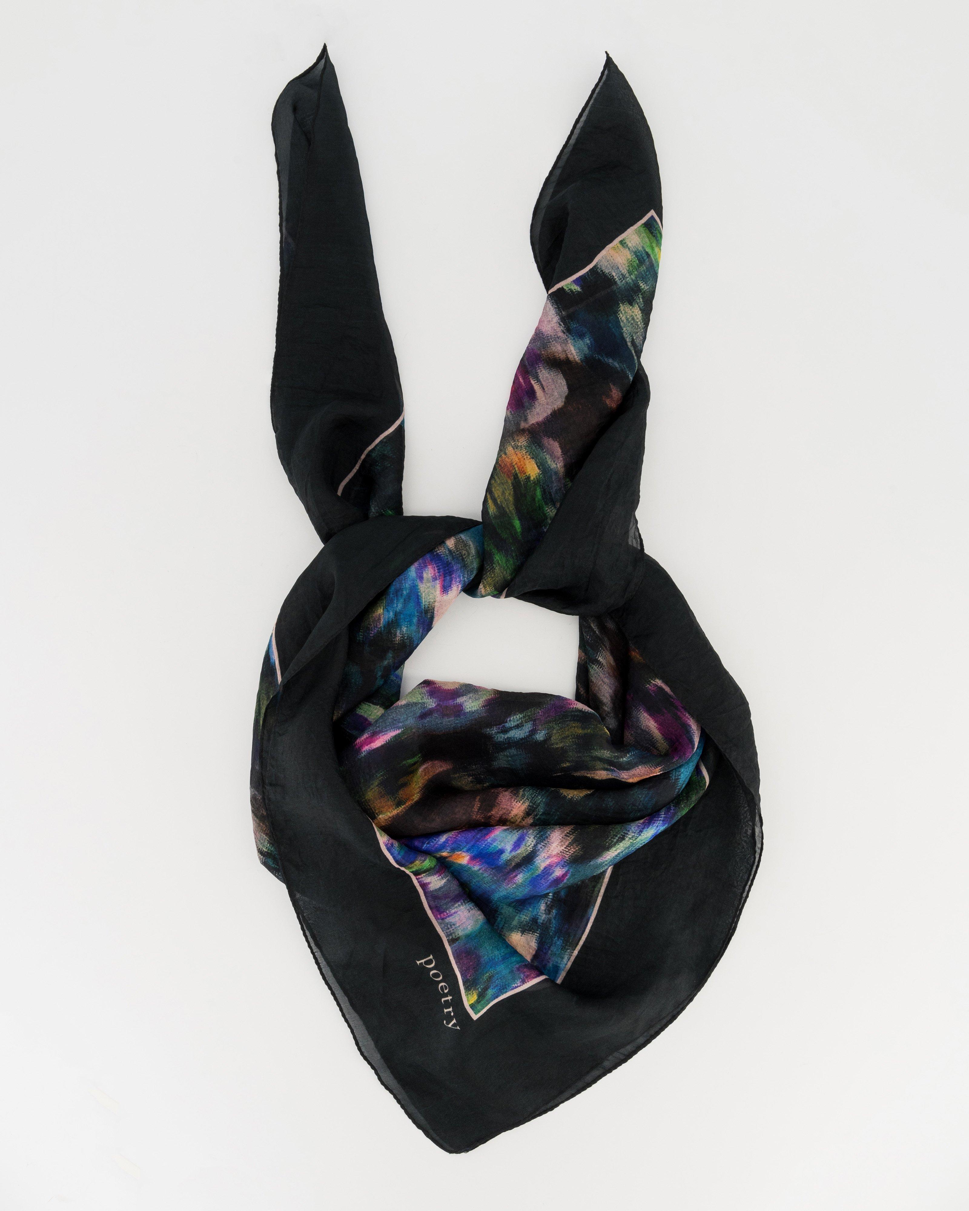 Cantara Tapestry Silk Scarf -  Blue