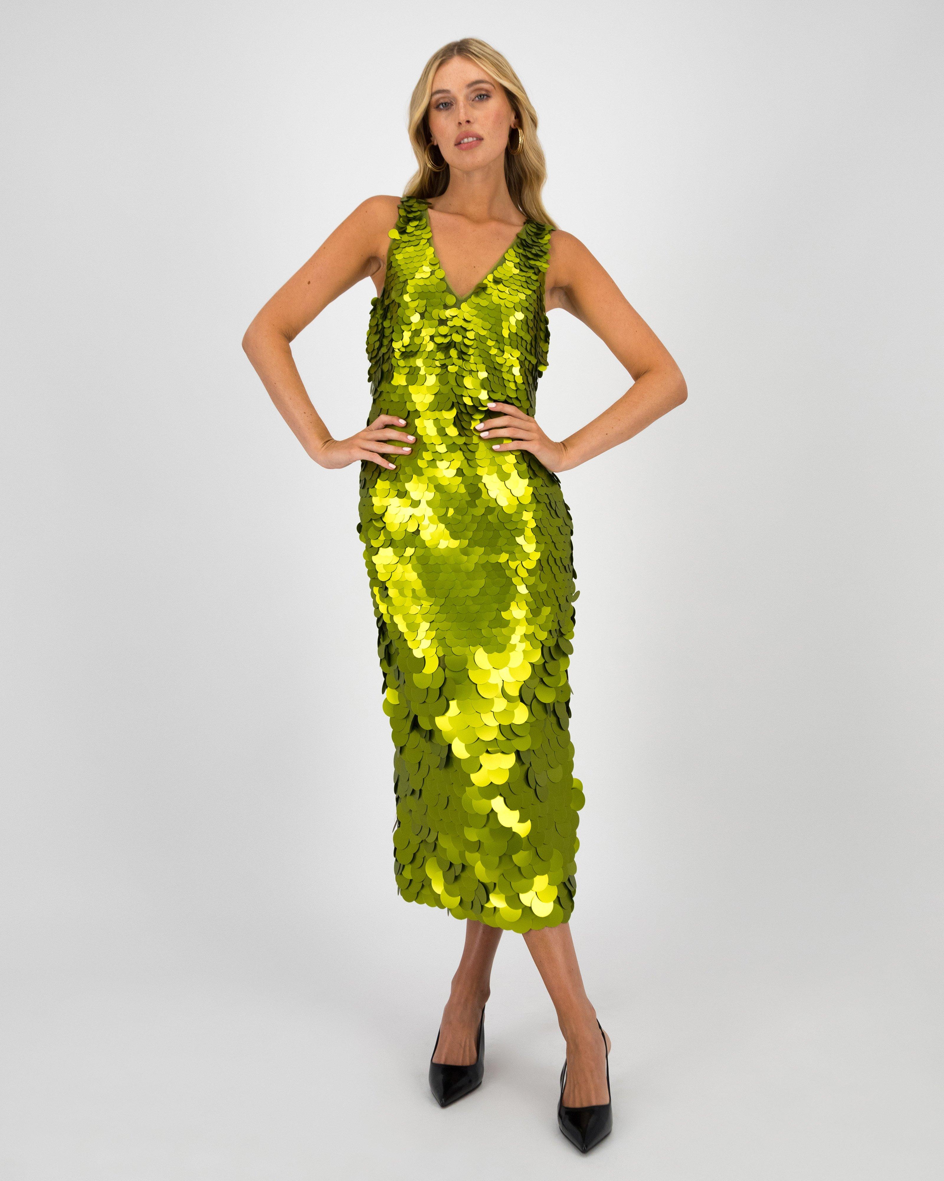 Zola Sequins Dress -  Green