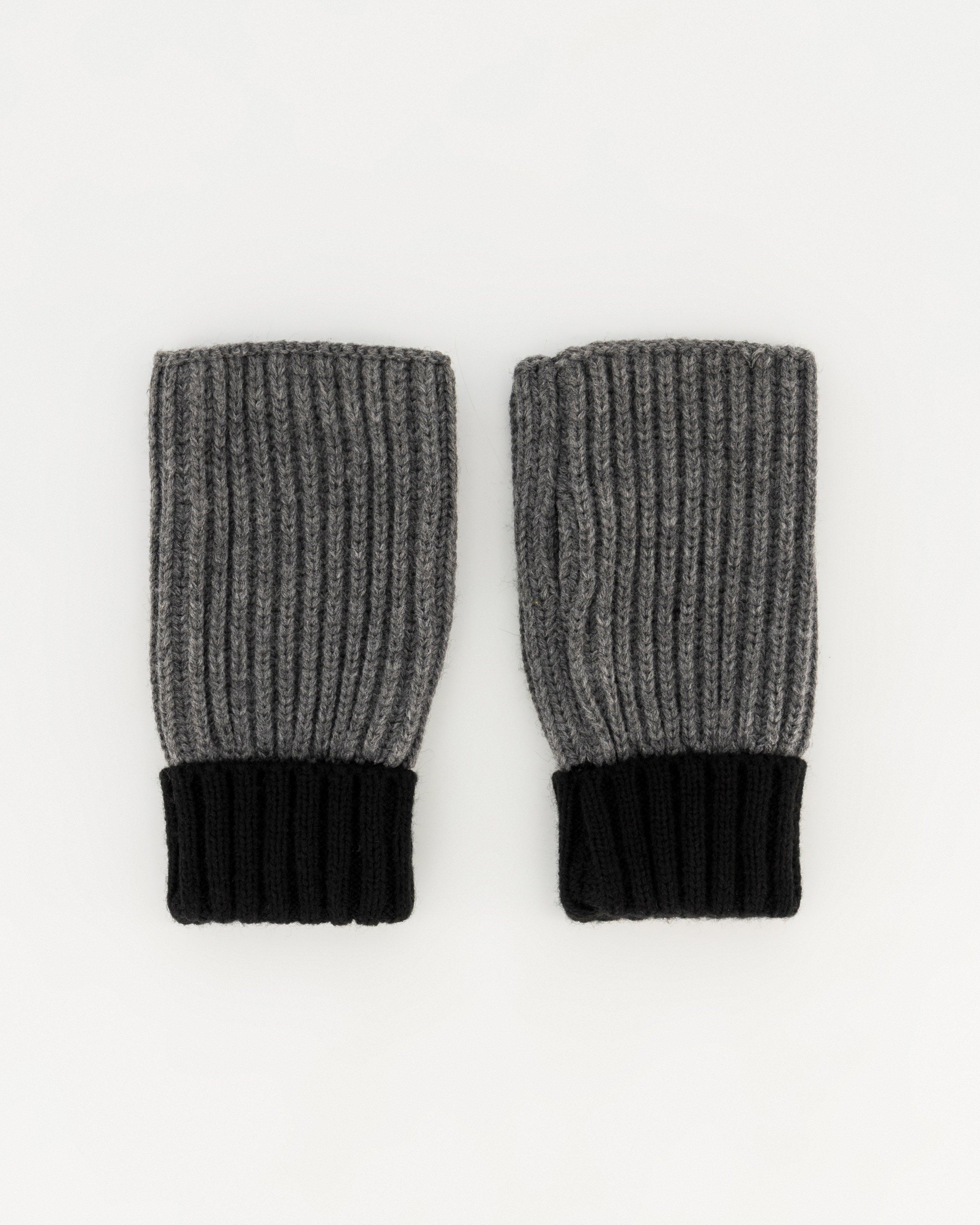 Men’s Bolt Fingerless Knitted Gloves -  Grey