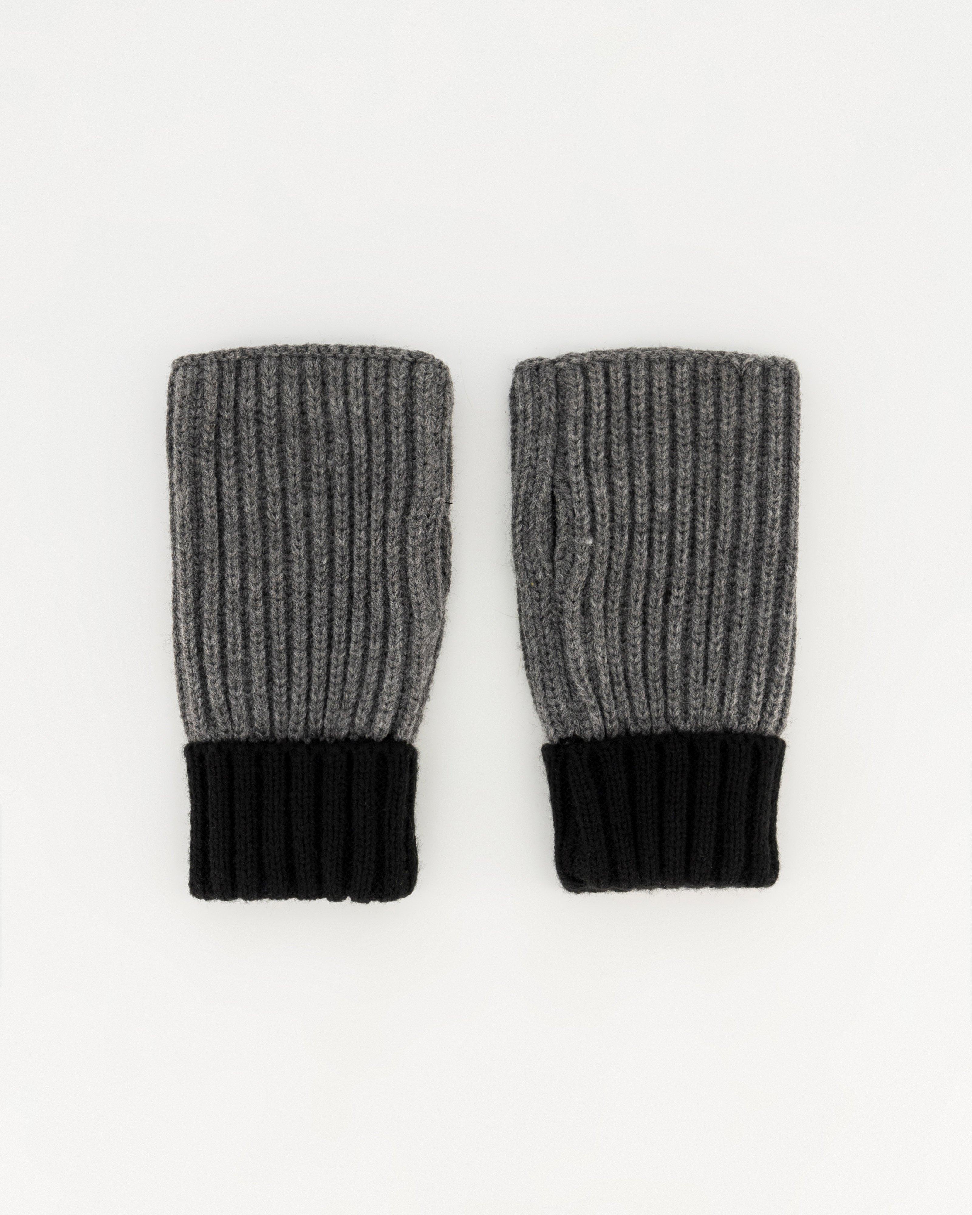 Men’s Bolt Fingerless Knitted Gloves -  Grey