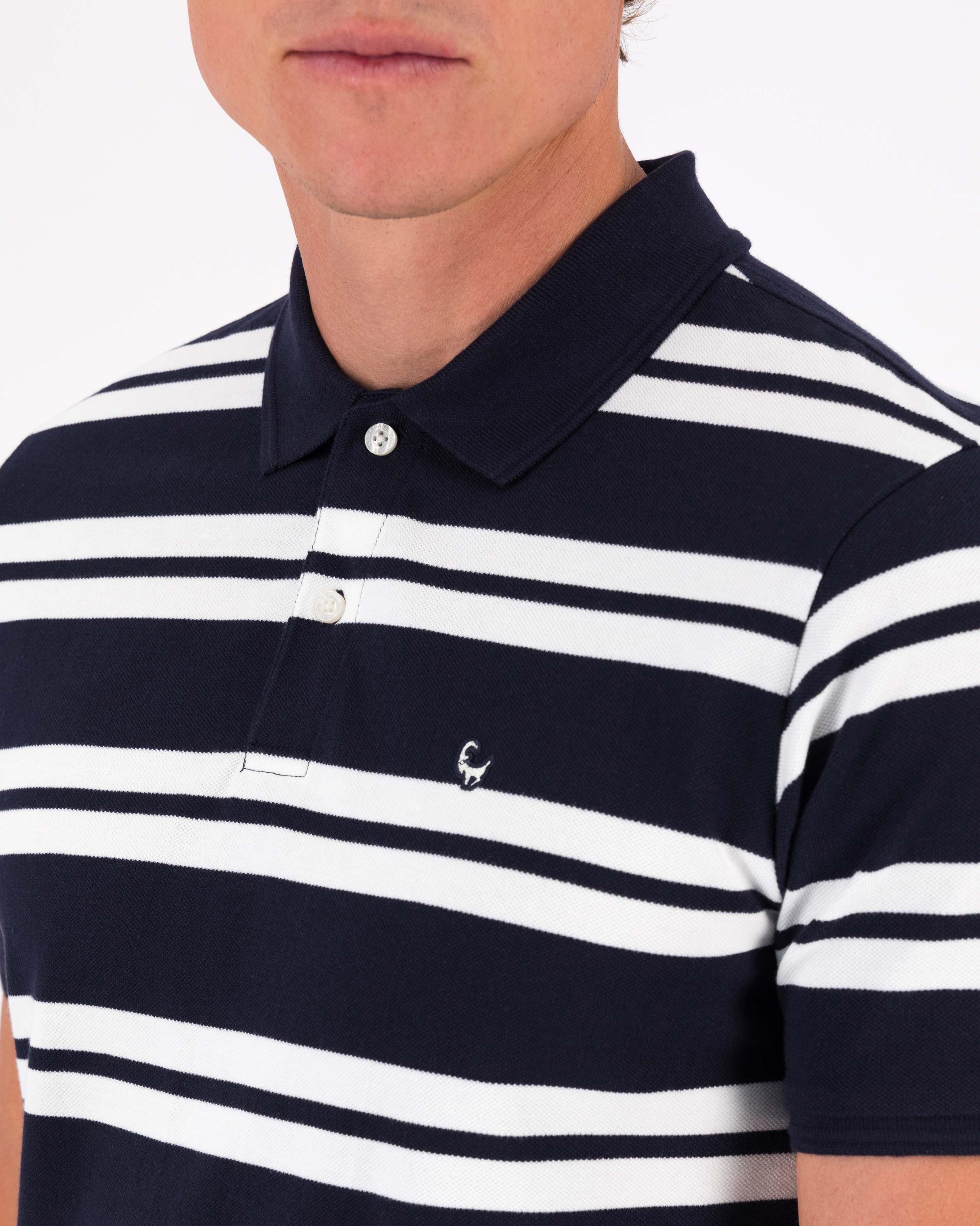 Men’s Ben Yarn Dye Stripe Golfer  -  Navy