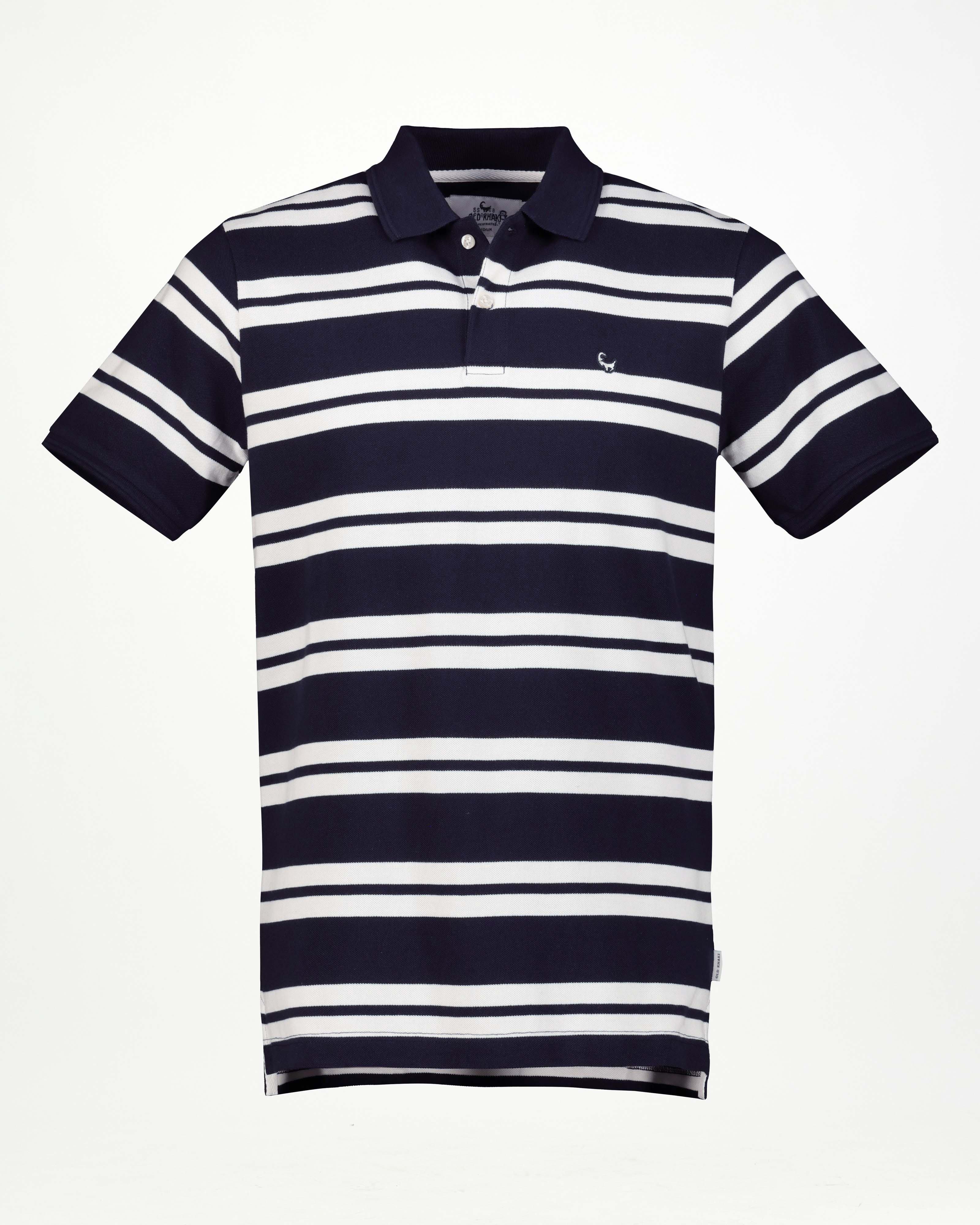 Men’s Ben Yarn Dye Stripe Golfer  -  Navy