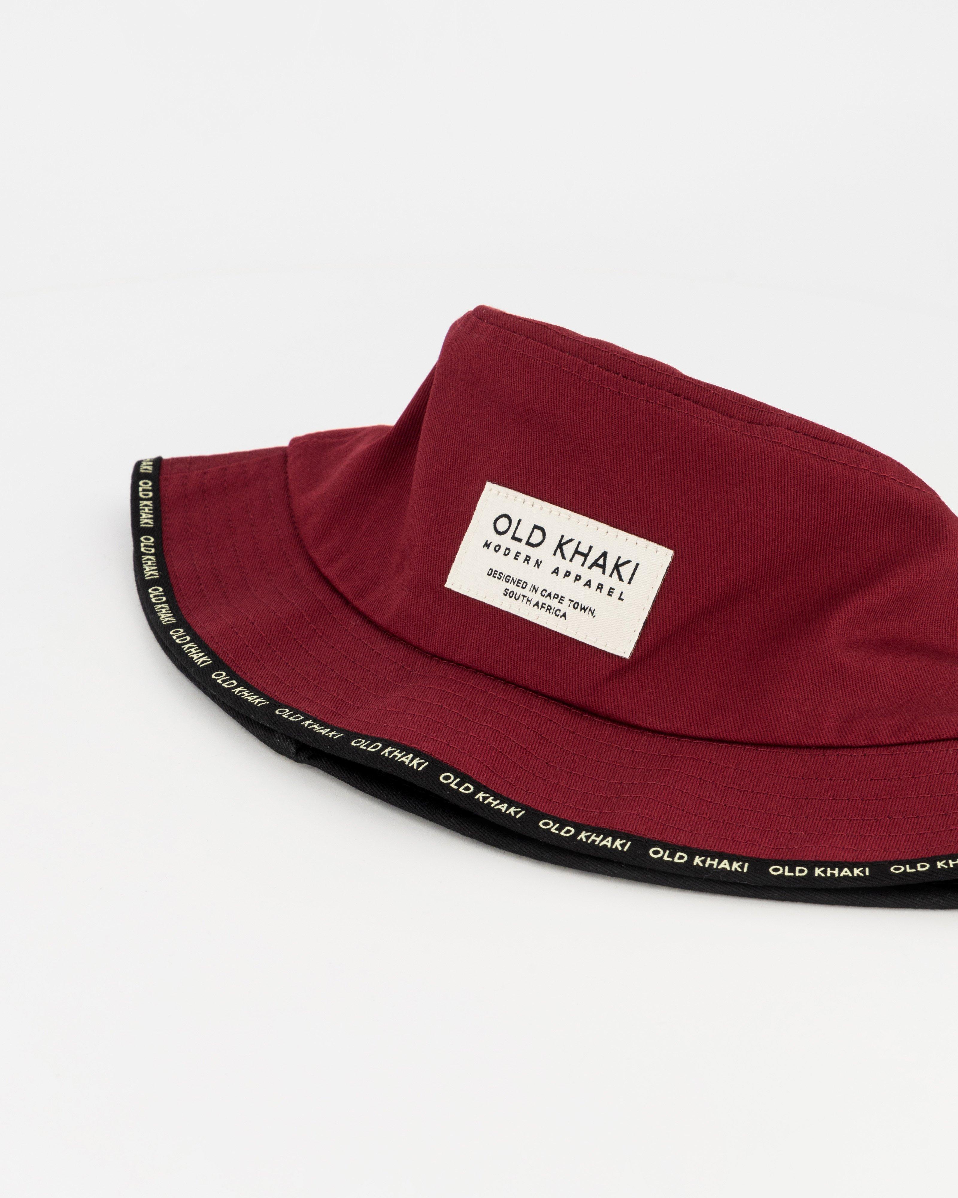 Unisex Twain Branded Edge Bucket Hat -  Burgundy