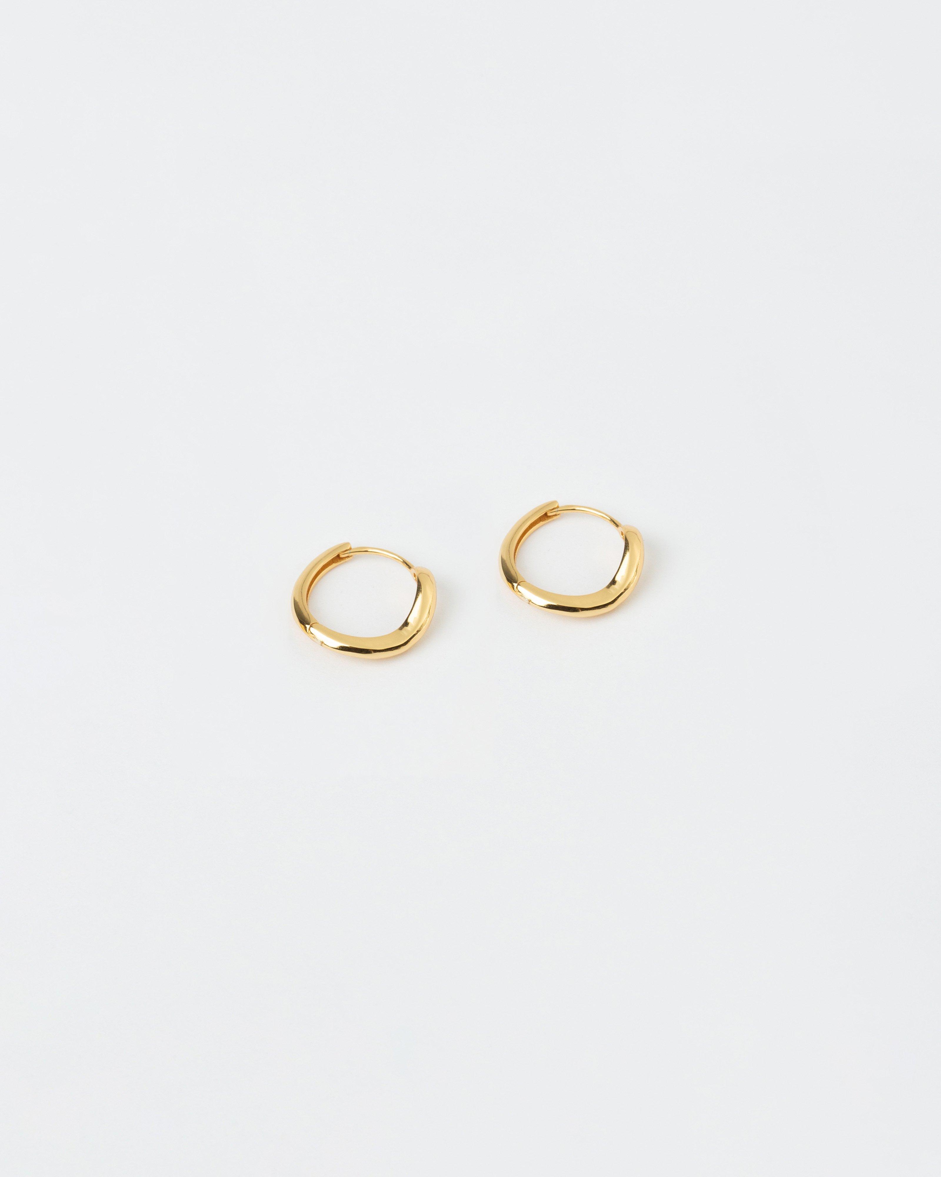 Sterling Silver Curved Scoop Hoop Earrings -  Gold