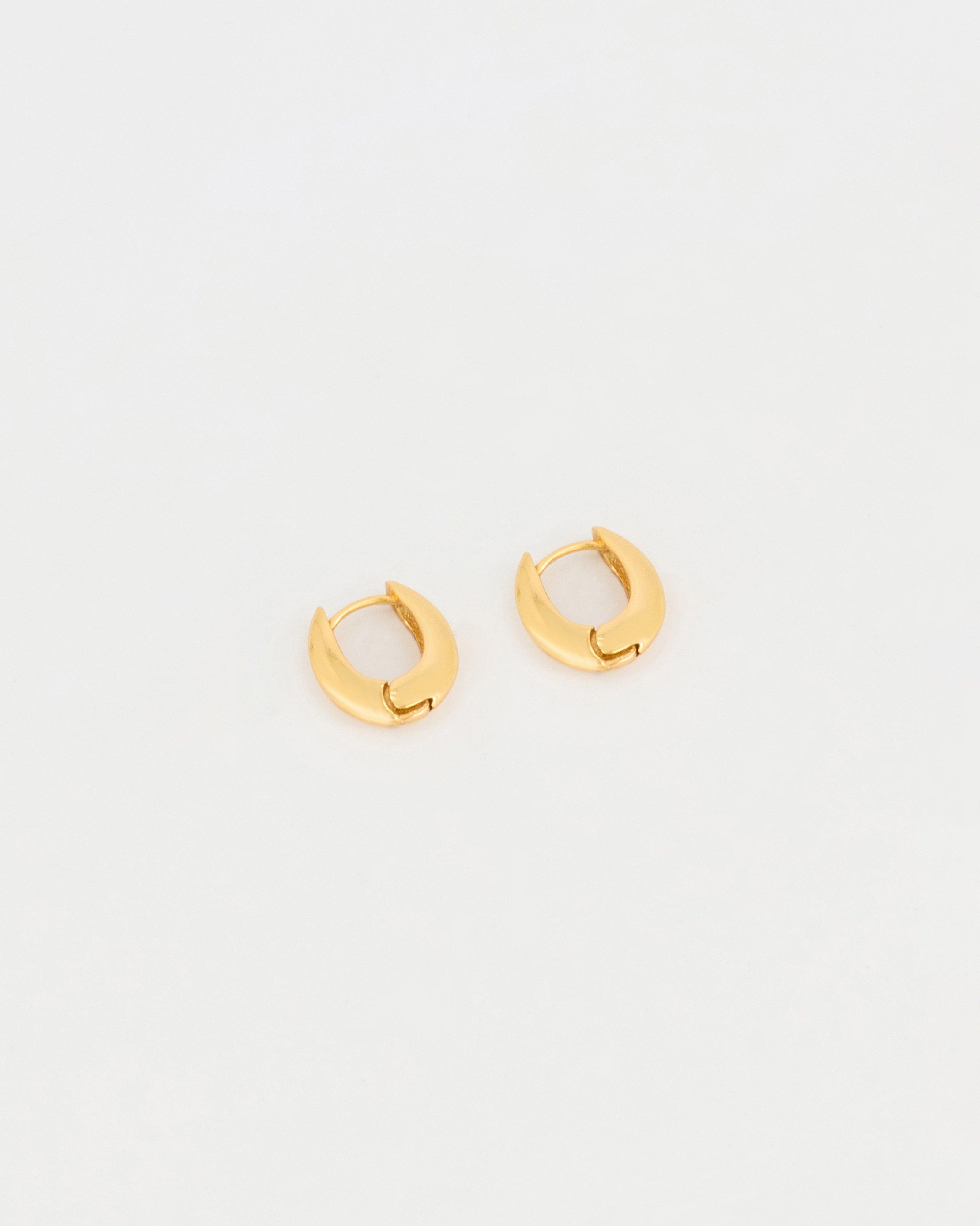 Sterling Silver Scoop Hoop Earrings -  Gold