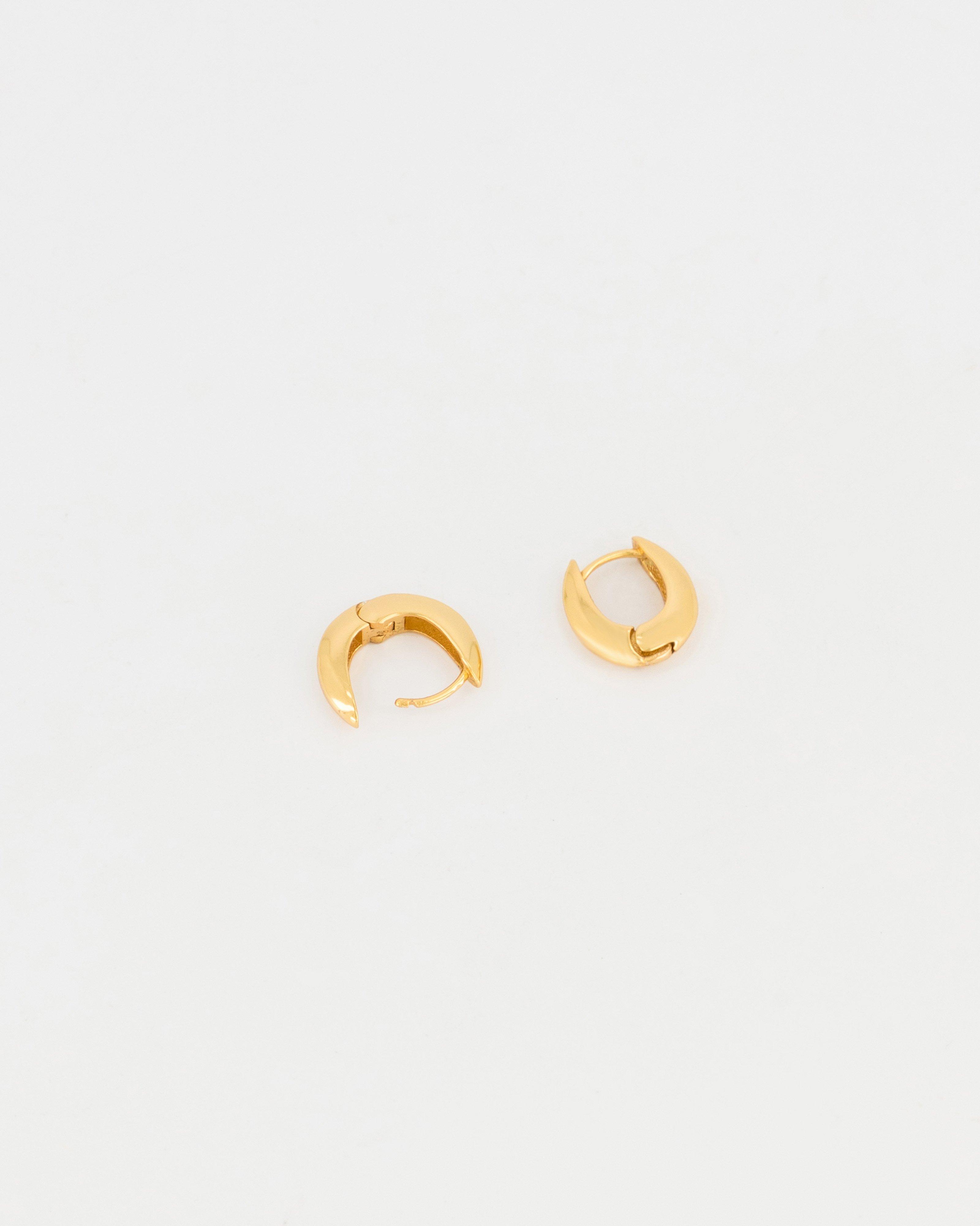 Sterling Silver Scoop Hoop Earrings -  Gold