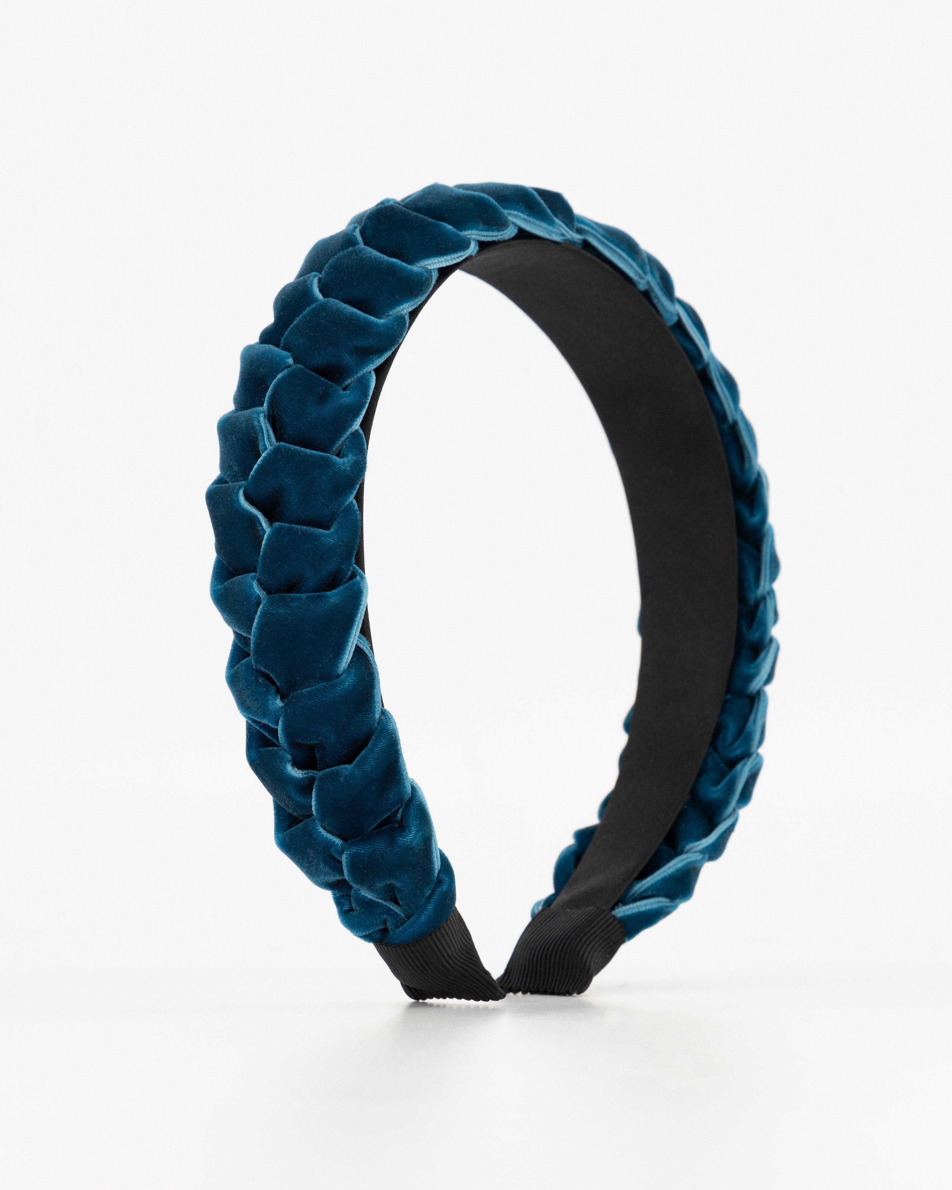 Janie Velvet Plaited Aliceband -  Teal