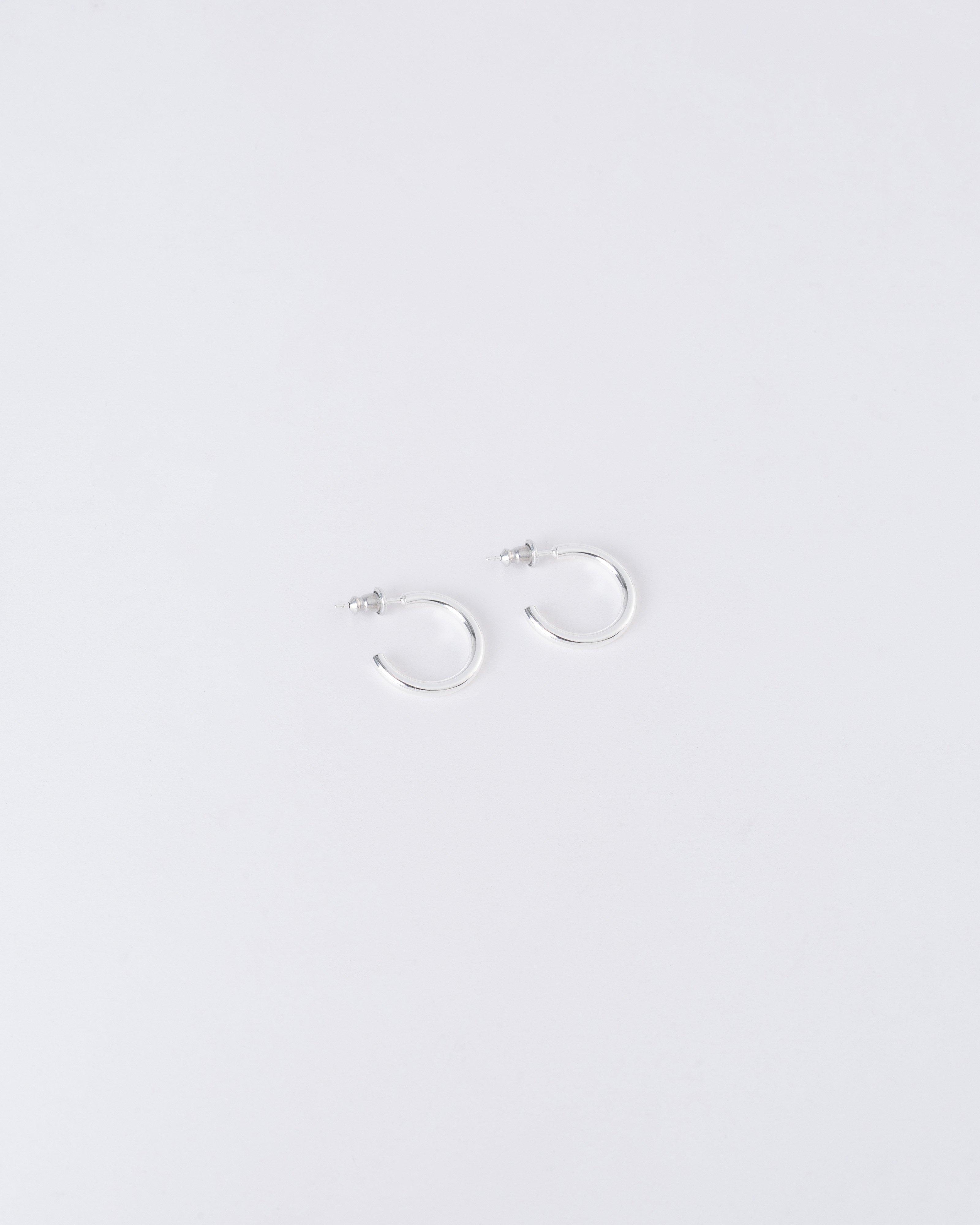 Sterling Silver Basic Hoop Earrings -  Silver
