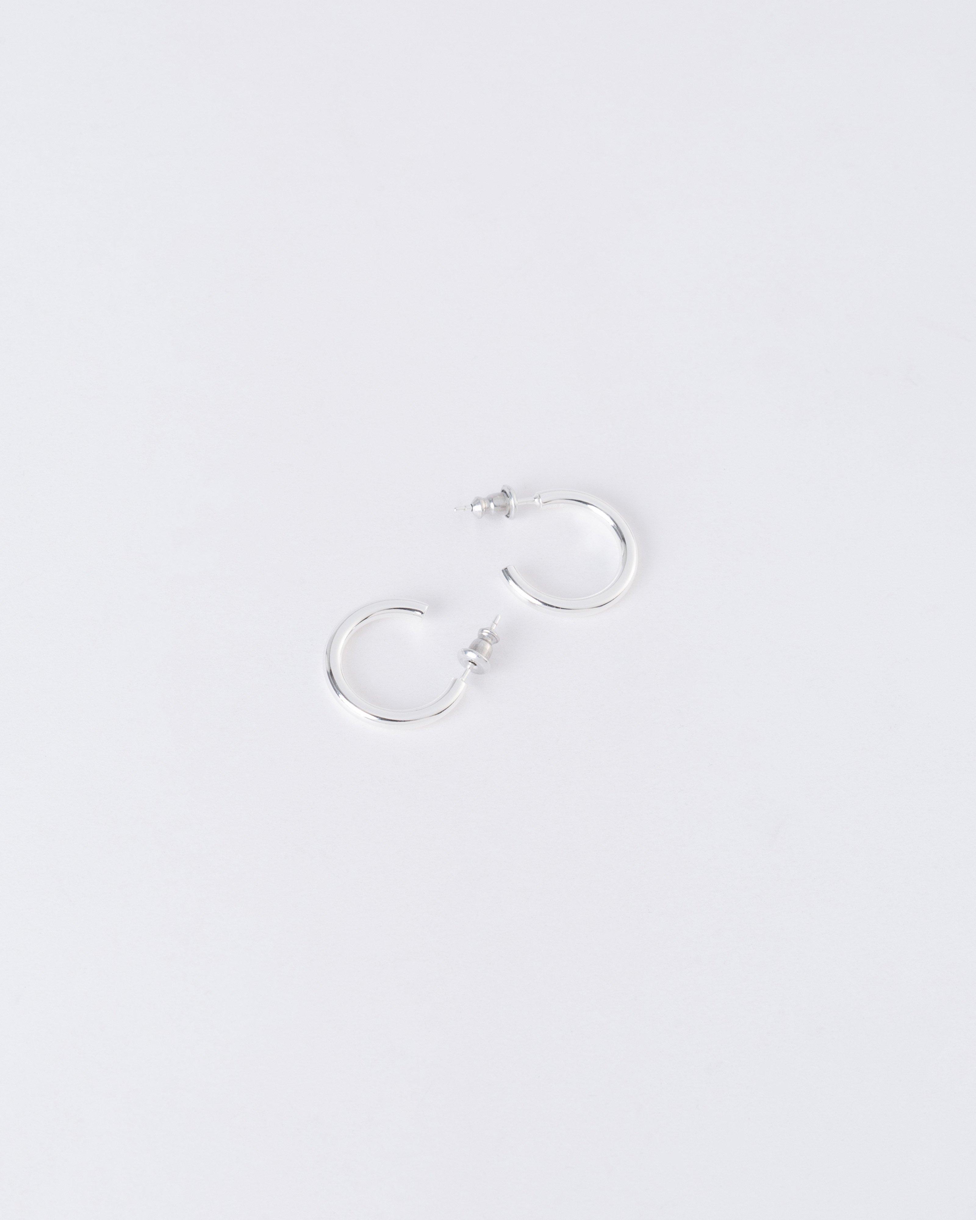 Sterling Silver Basic Hoop Earrings -  Silver