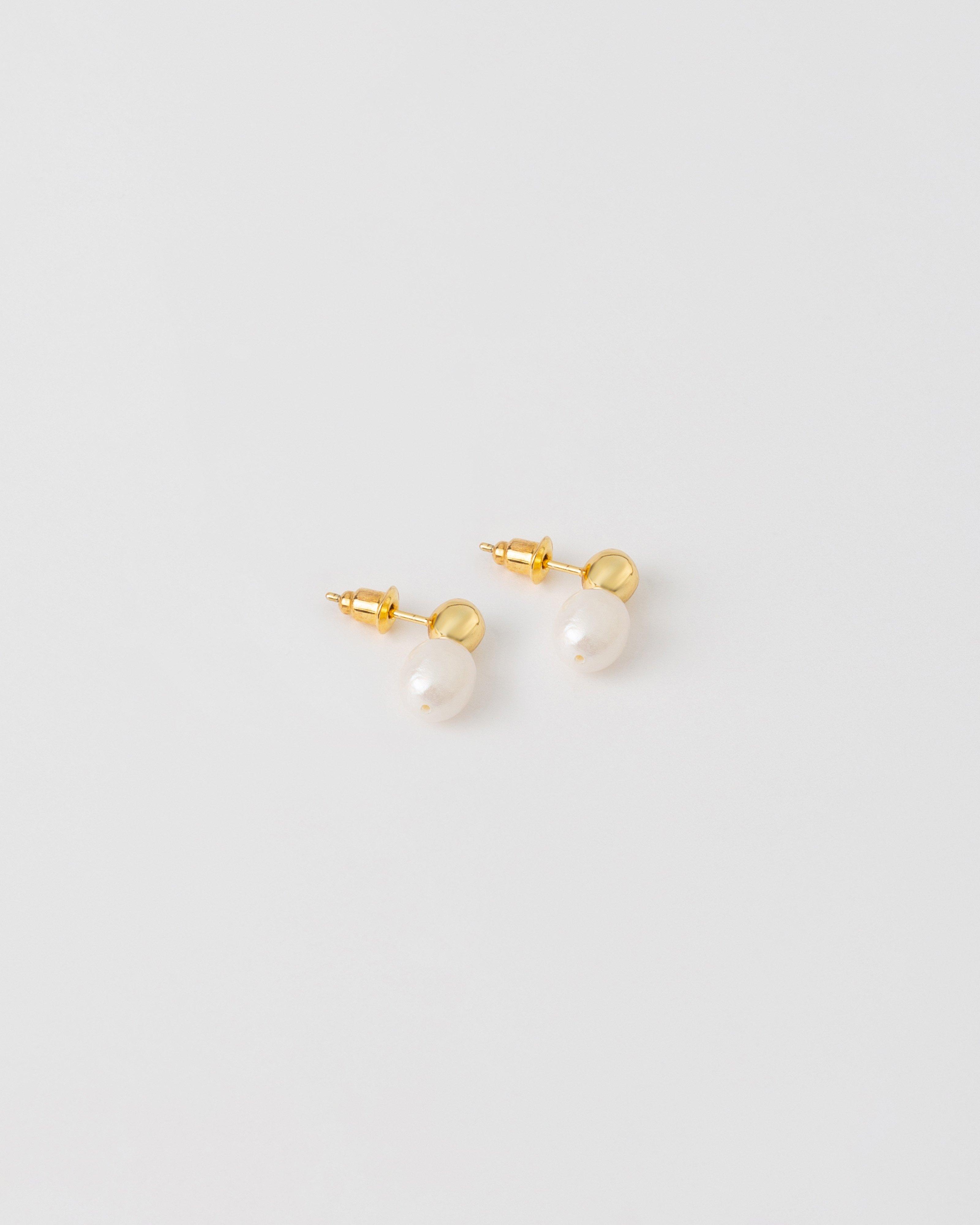 Sterling Silver Freshwater Pearl Mismatched Hoop & Stud Earrings -  Milk
