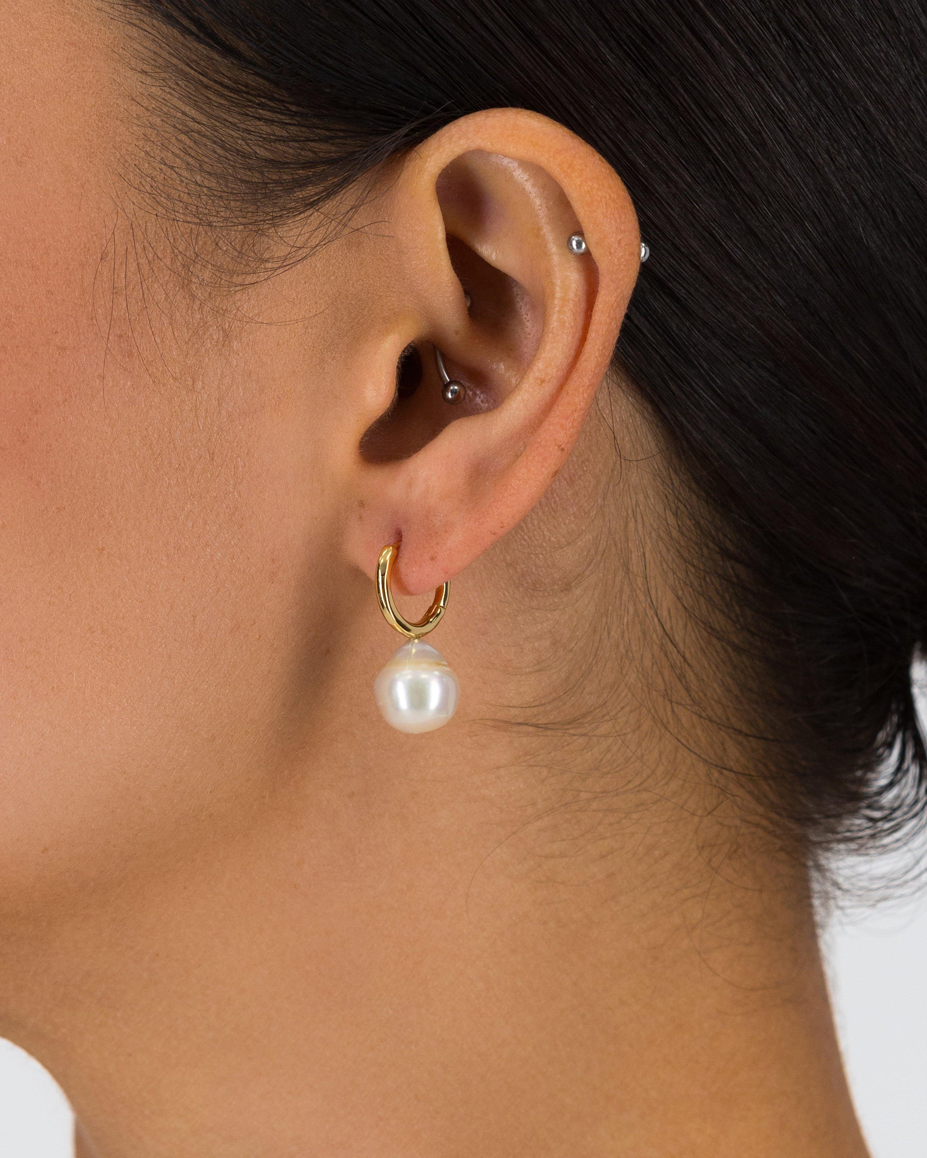 Mismatched Pearl Agate Statement Earrings