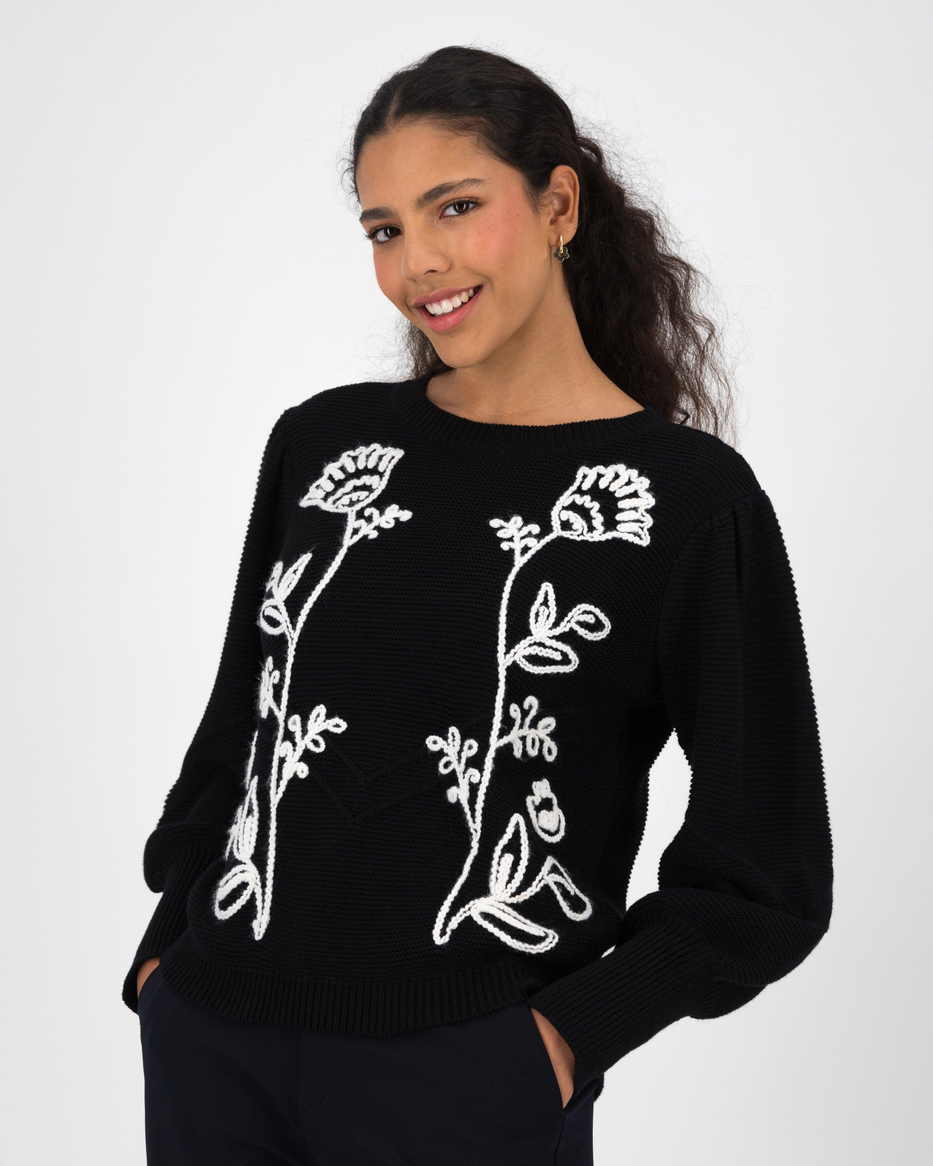 Women’s Kaia Embroidered Jumper -  Black