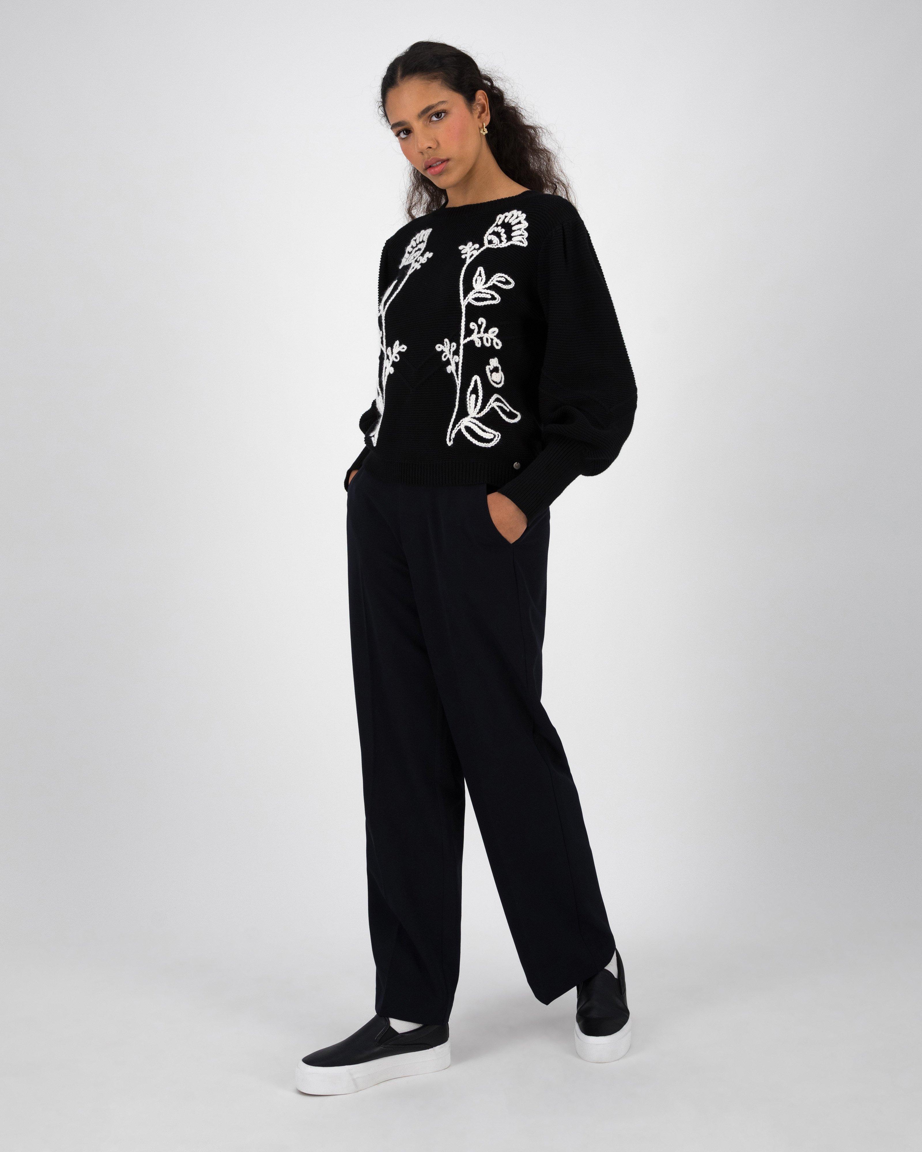 Women’s Kaia Embroidered Jumper -  Black