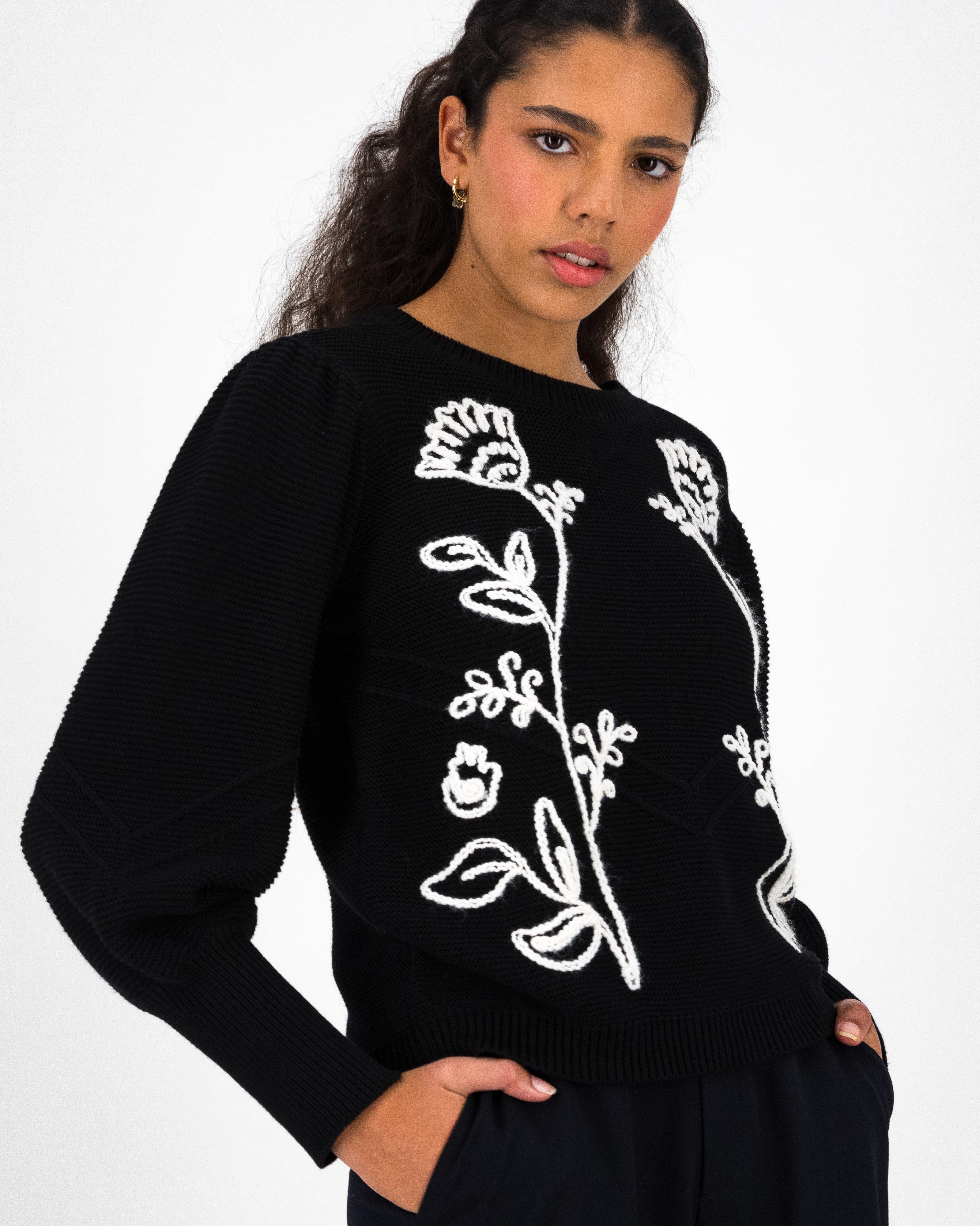 Women’s Kaia Embroidered Jumper -  Black