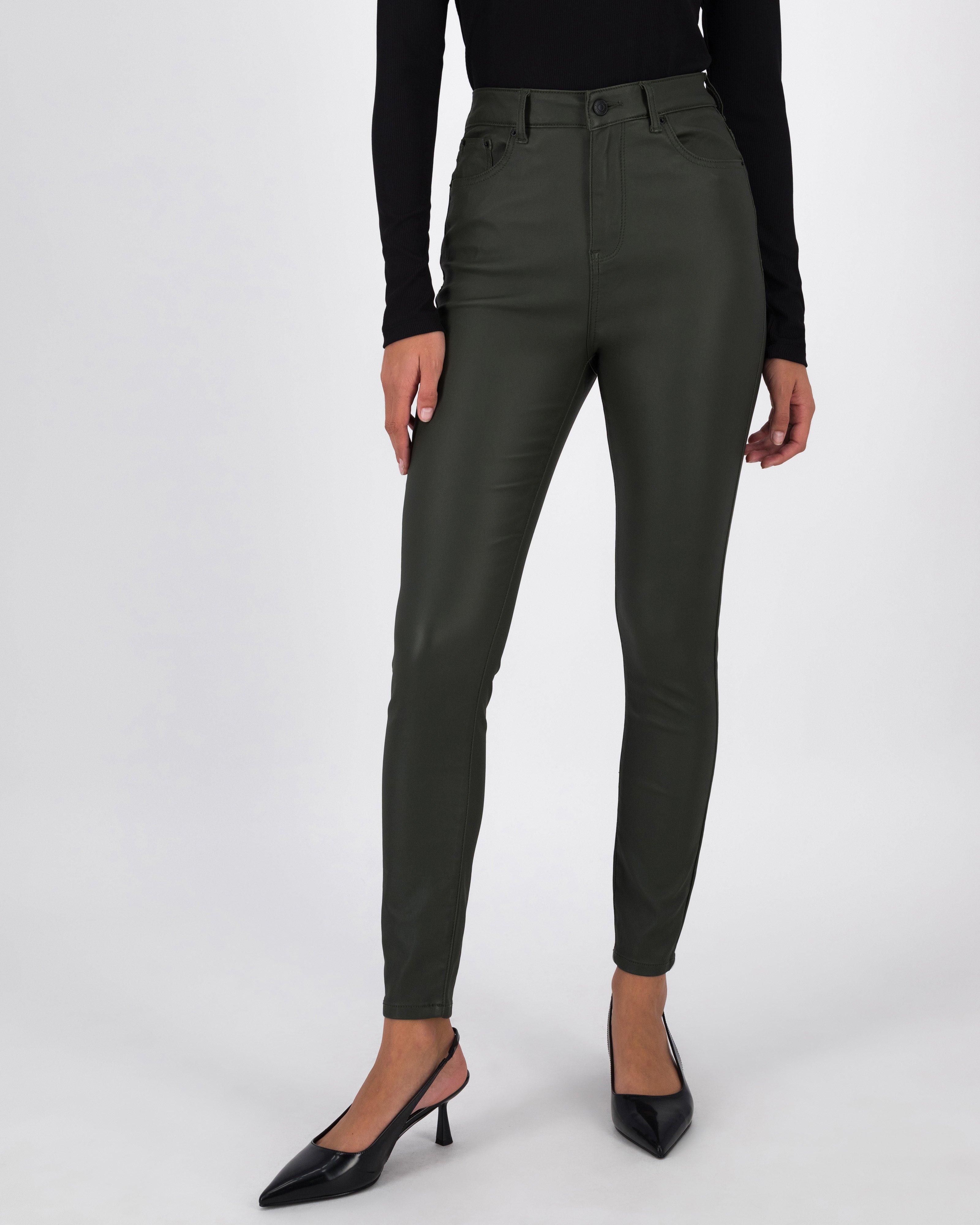 Jamie Coated Denim -  Olive