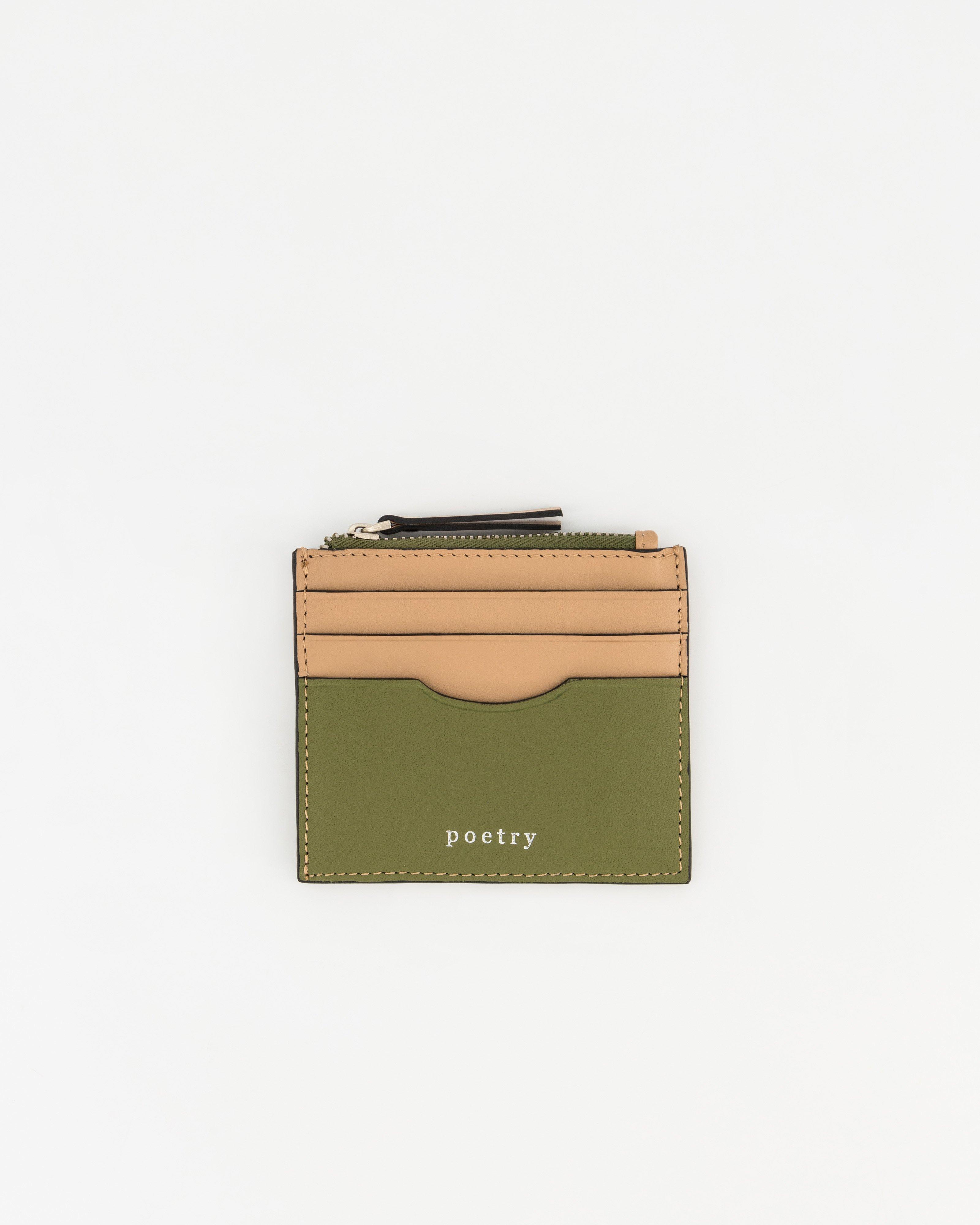 Kate Colourblock Cardholder -  Olive