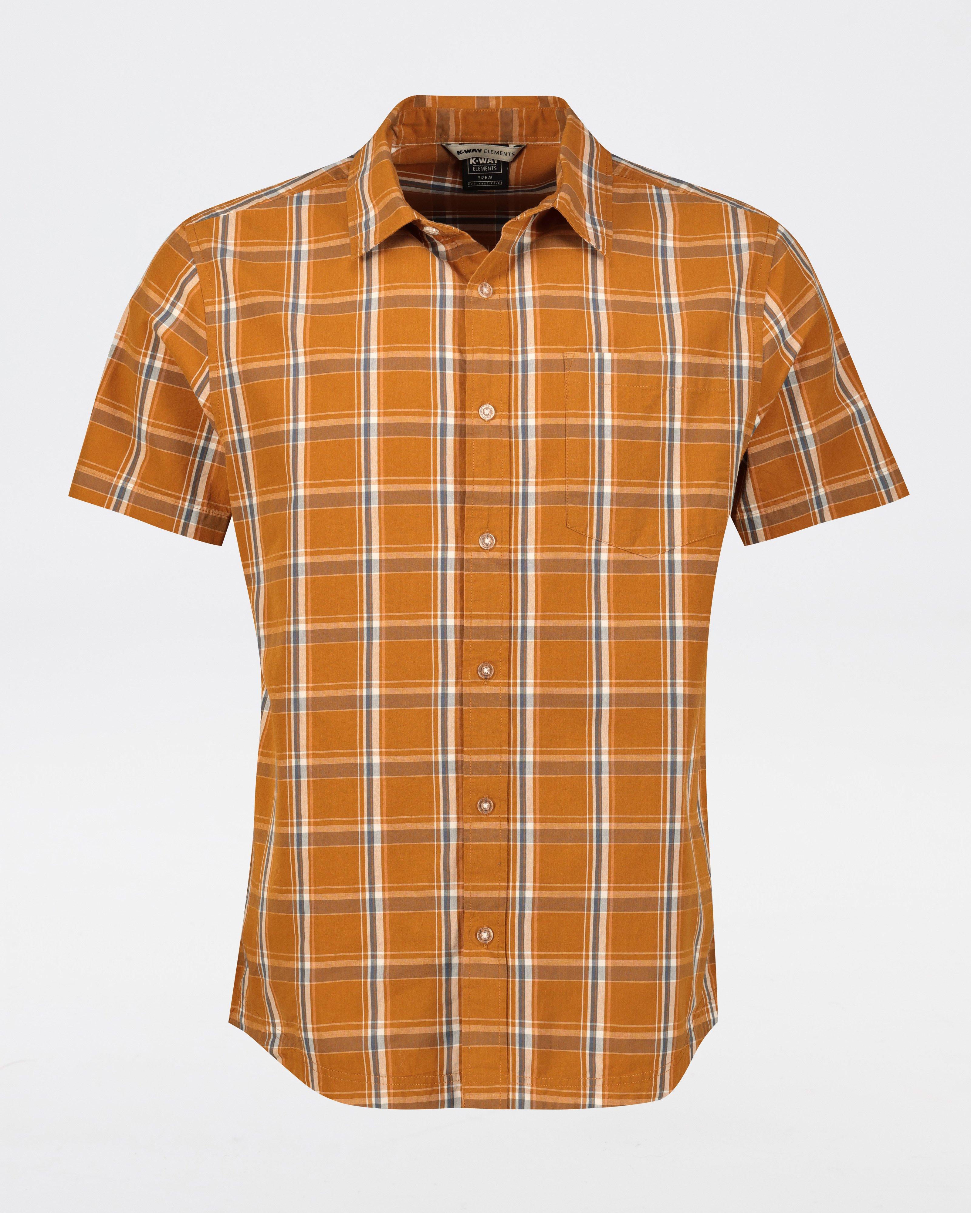 Orange button up shirt hotsell