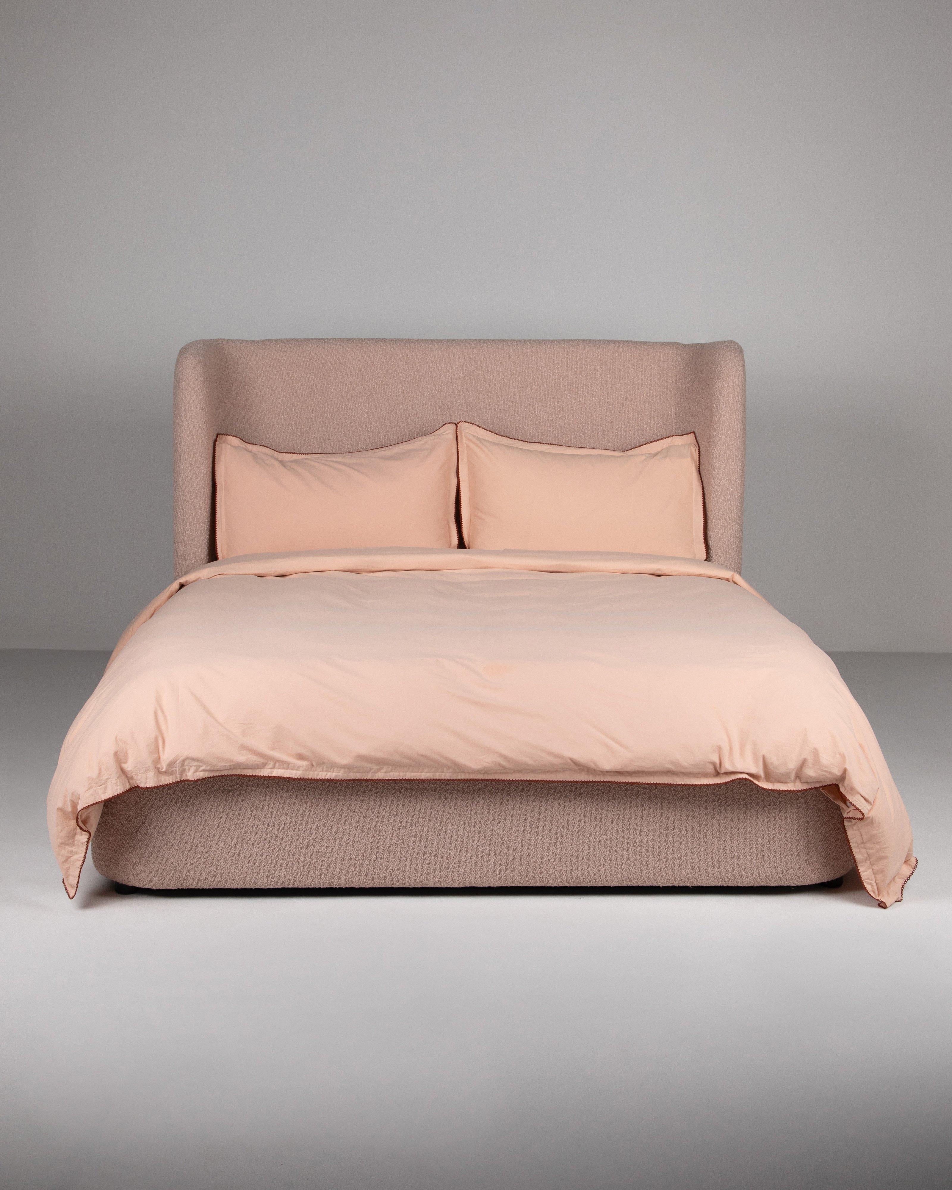 Yve Stitch Detail Washed King Duvet Set -  Pink