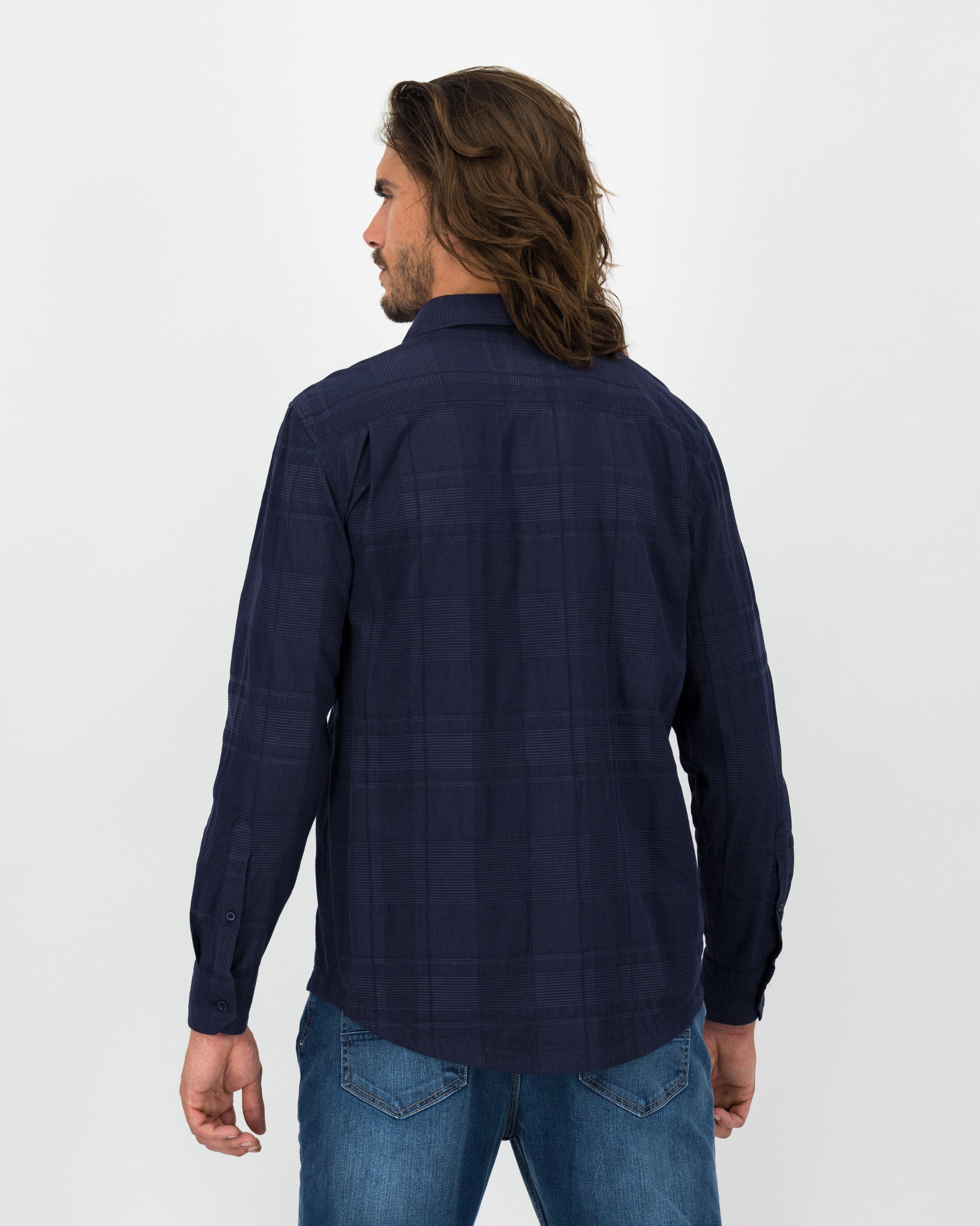 K-Way Elements Men’s Long Sleeve Check Shirt -  Navy