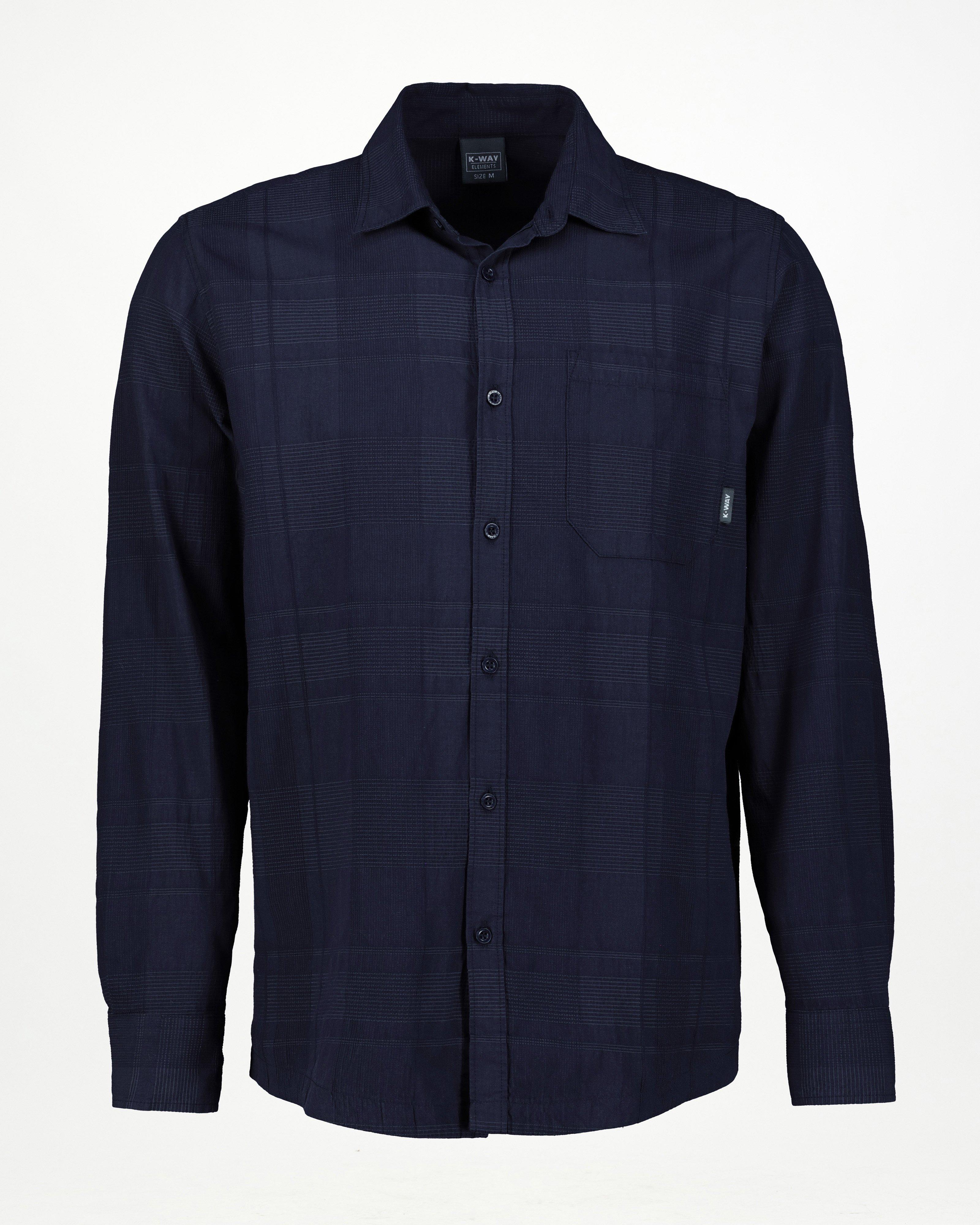 K-Way Elements Men’s Long Sleeve Check Shirt -  Navy