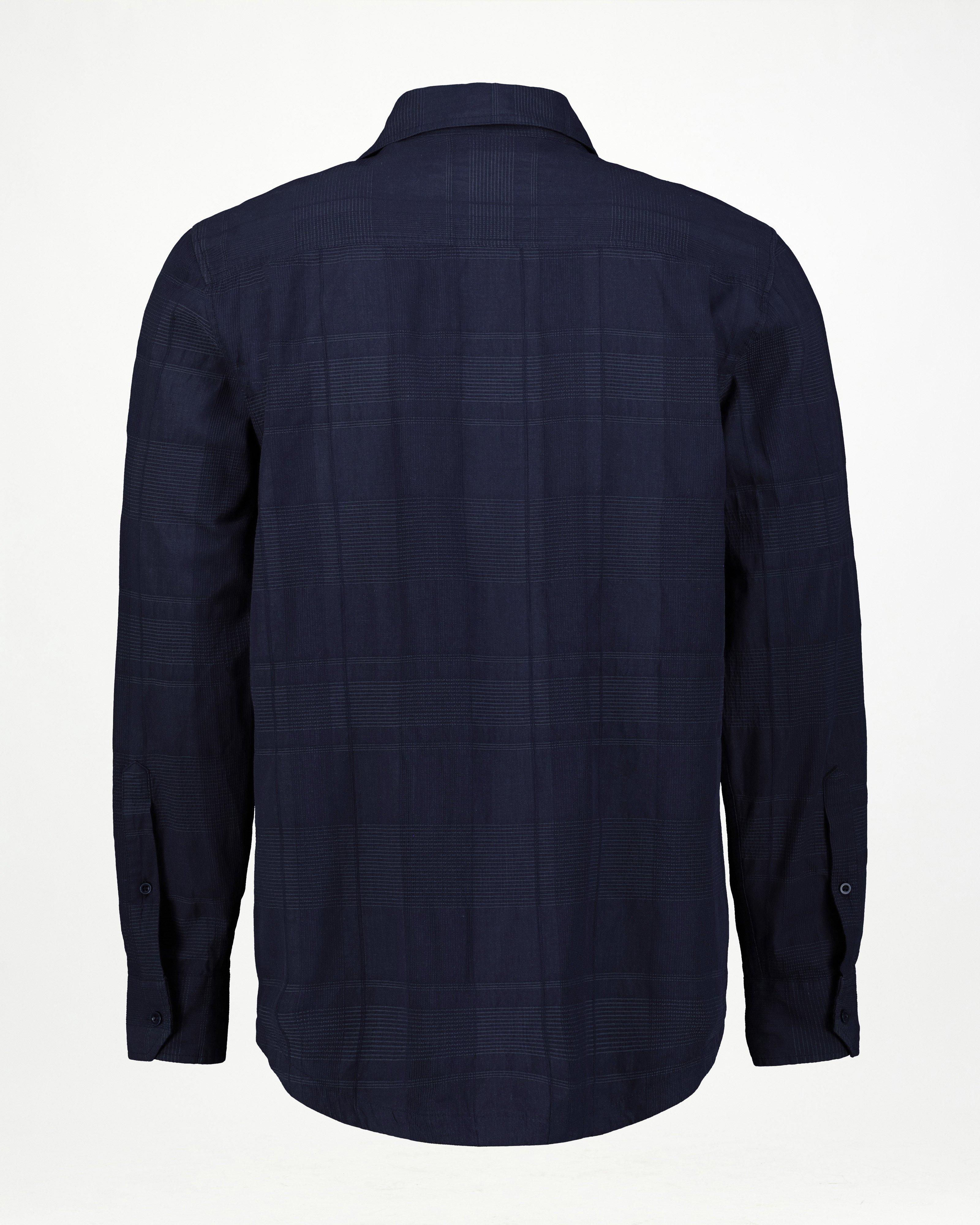 K-Way Elements Men’s Long Sleeve Check Shirt -  Navy