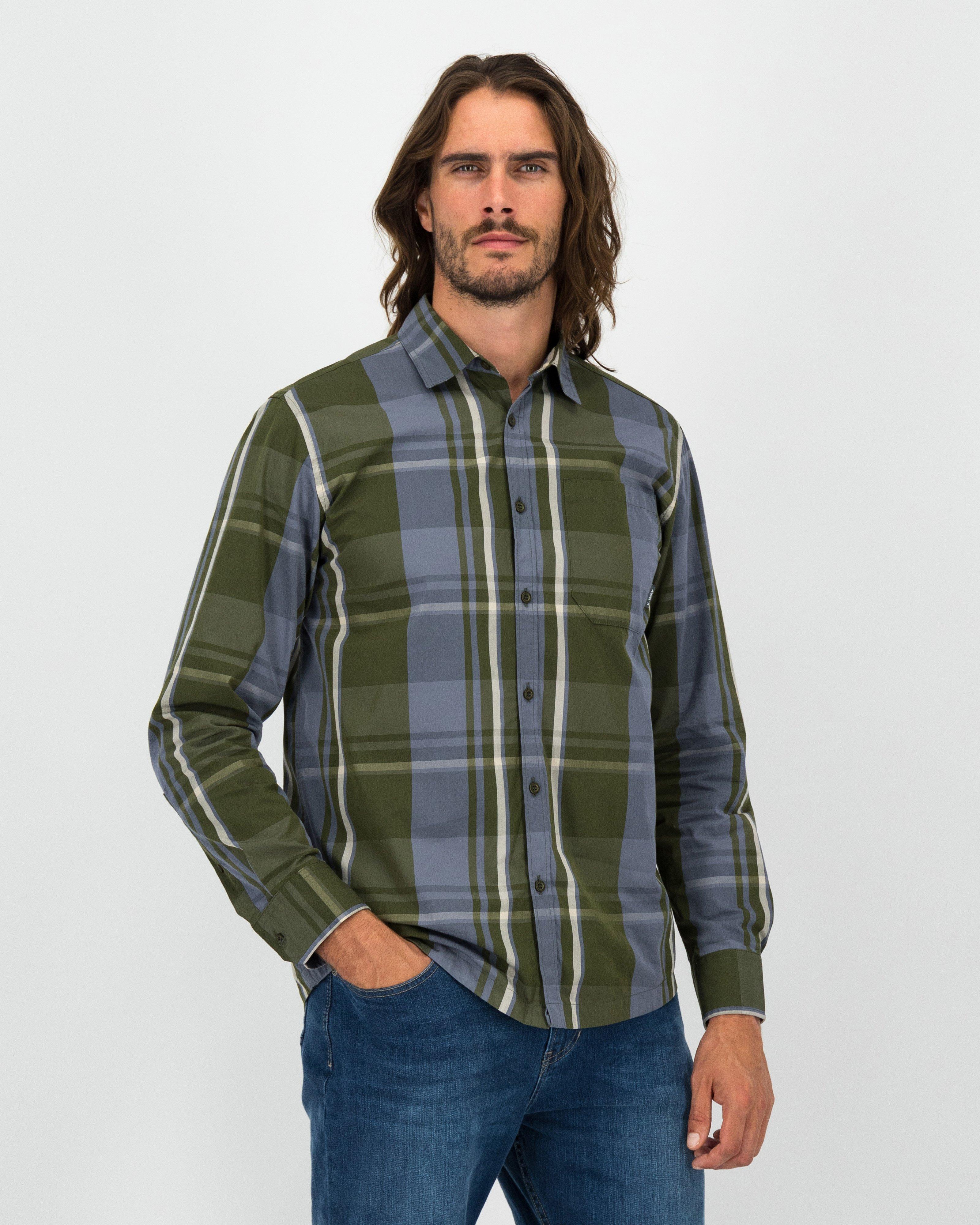 K-Way Elements Men’s Long Sleeve Check Shirt -  Olive