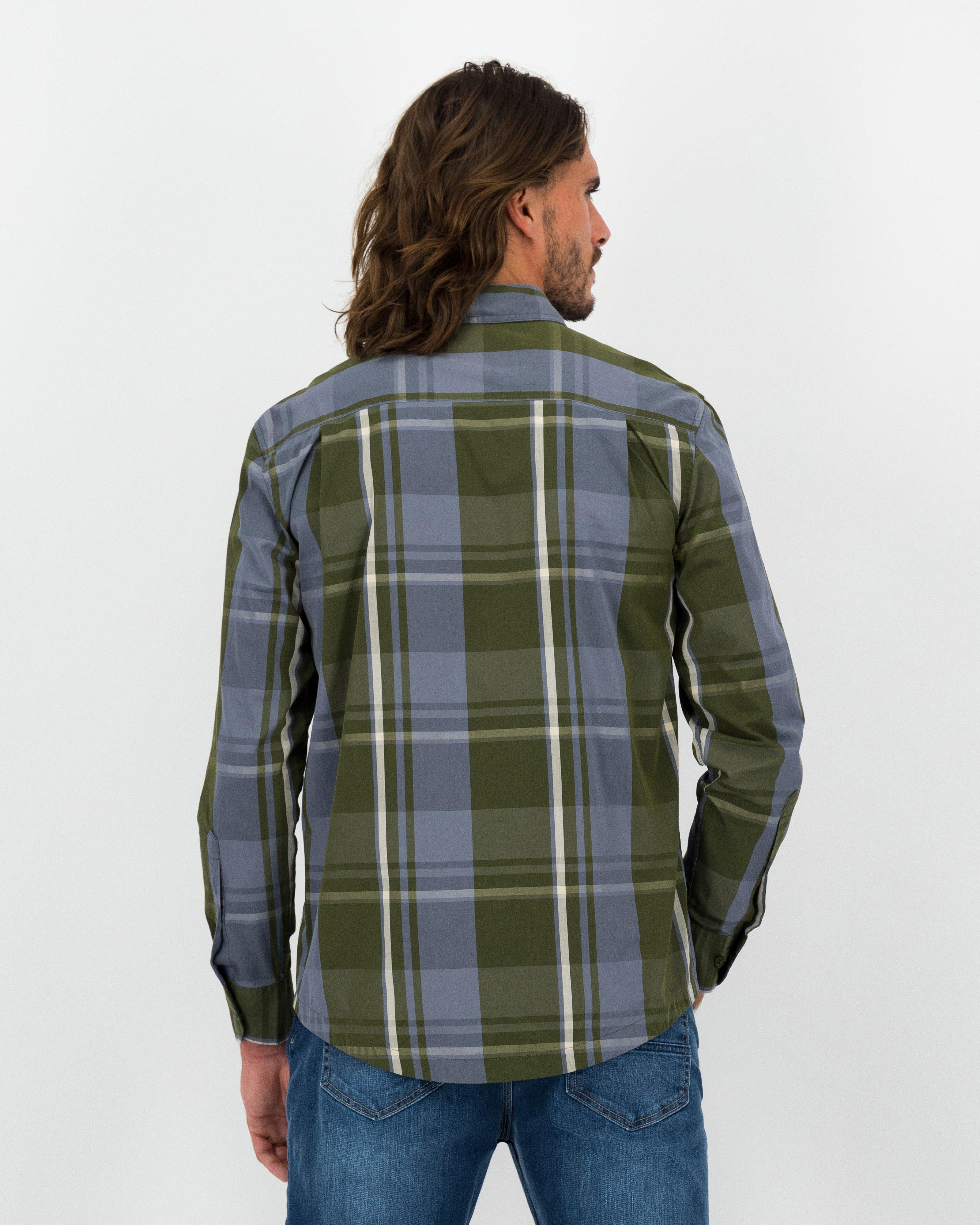 K-Way Elements Men’s Long Sleeve Check Shirt -  Olive