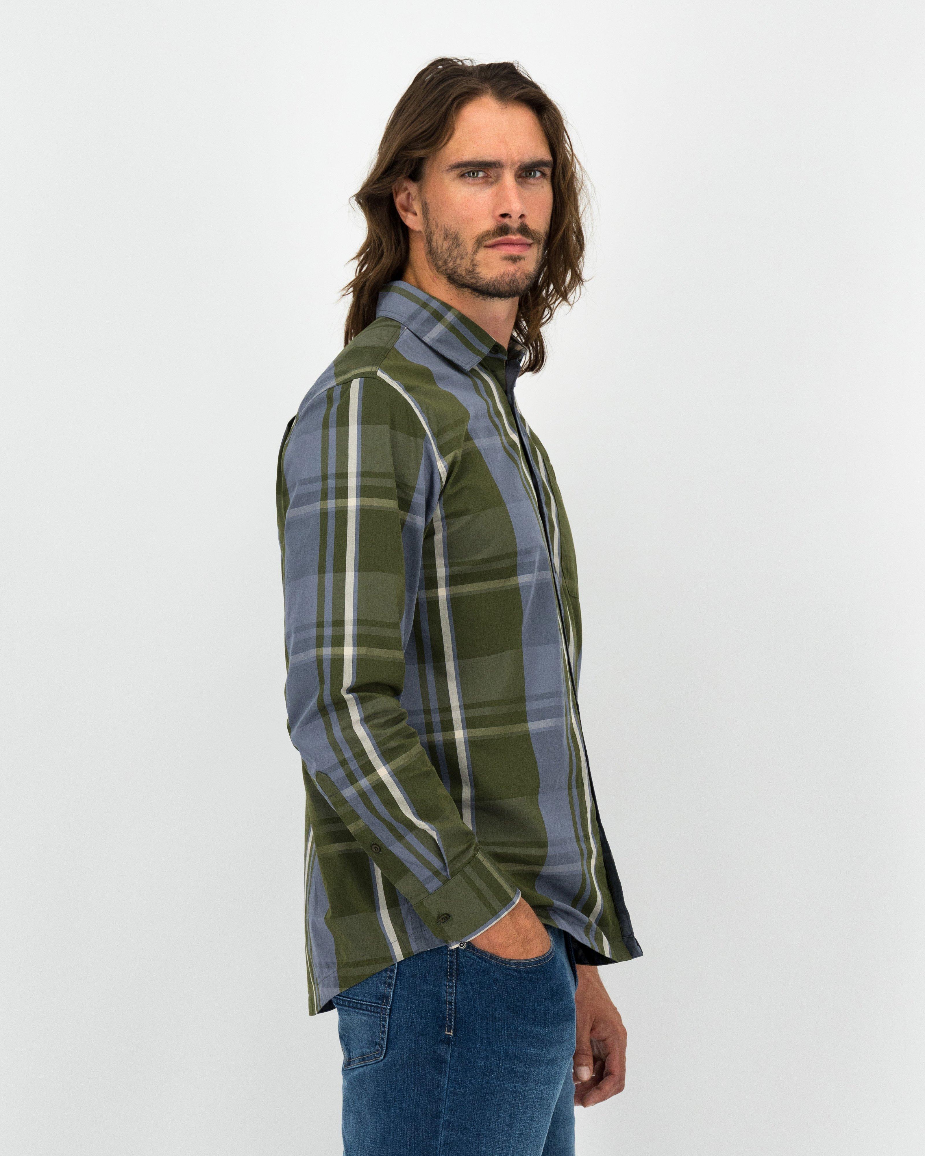 K-Way Elements Men’s Long Sleeve Check Shirt -  Olive