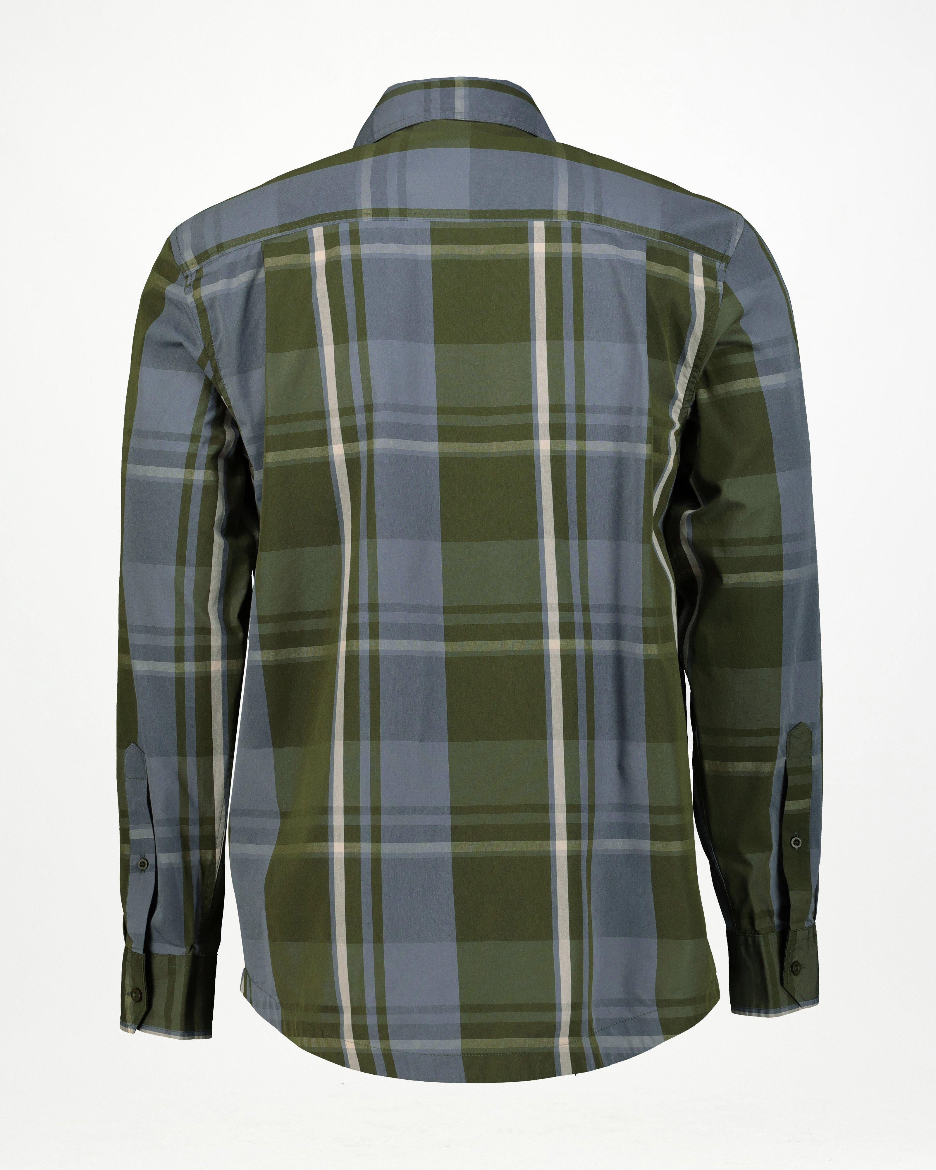 K-Way Elements Men’s Long Sleeve Check Shirt -  Olive