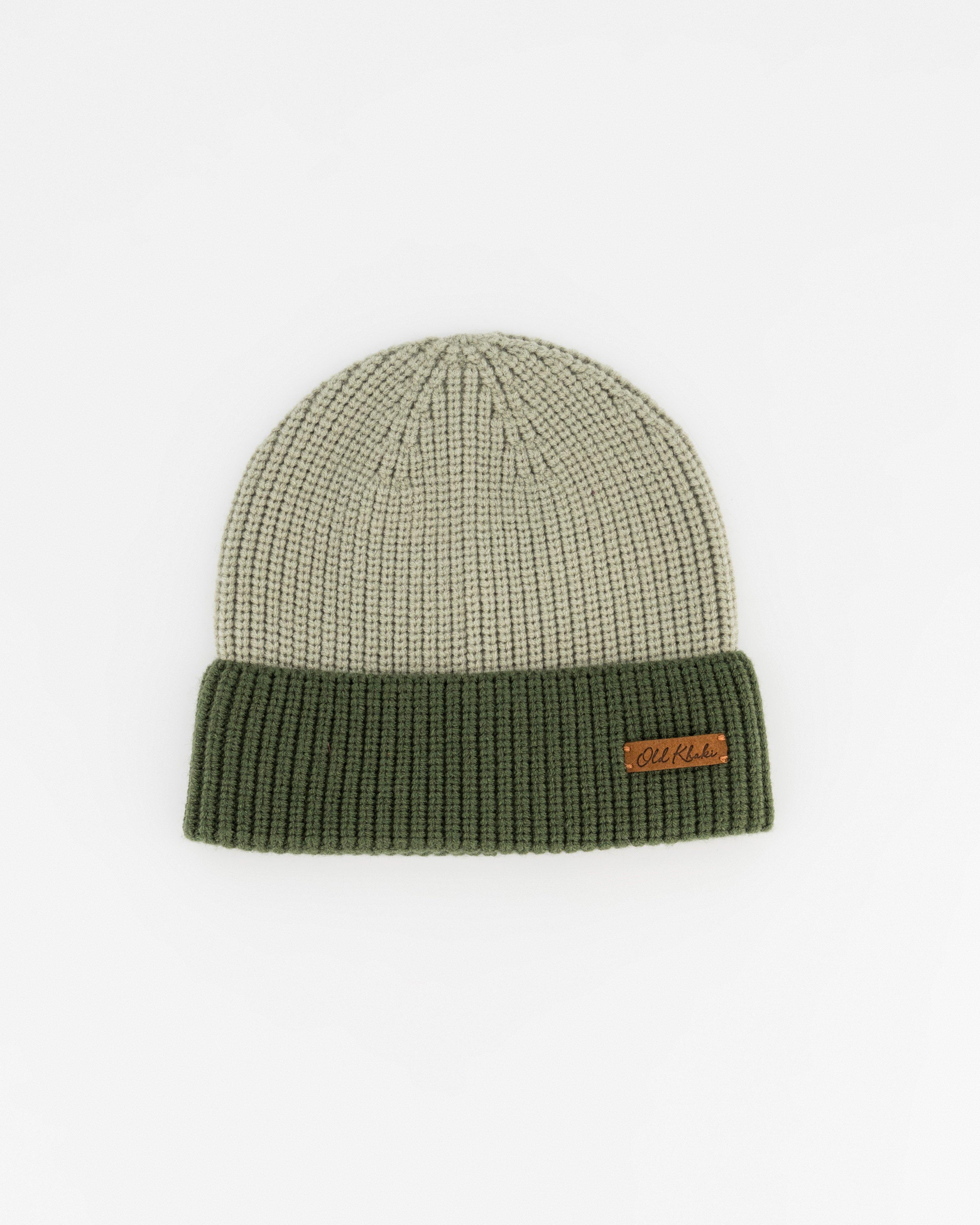 Old Khaki Resa Two-Tone Ribbed Beanie -  Sage