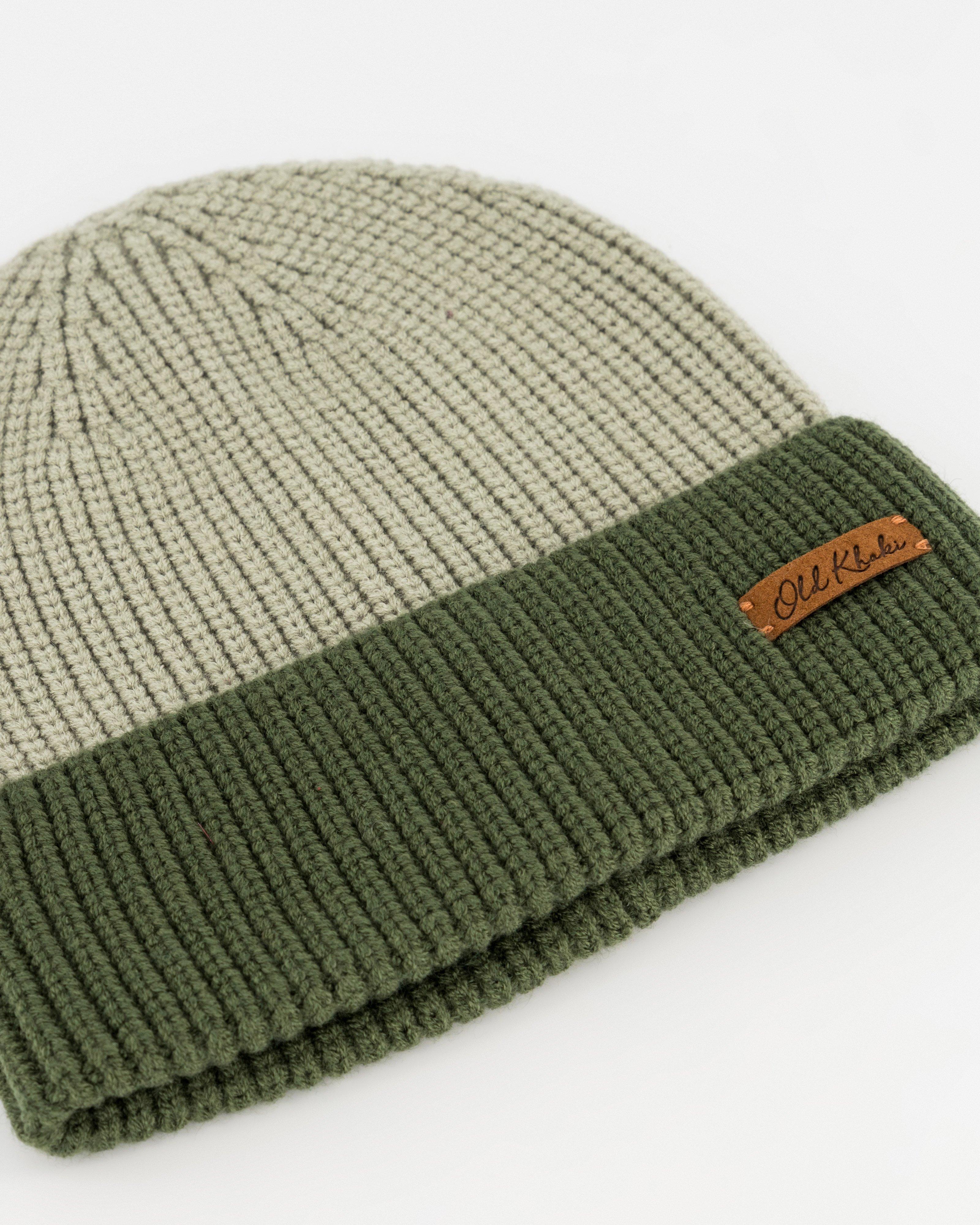 Old Khaki Resa Two-Tone Ribbed Beanie -  Sage