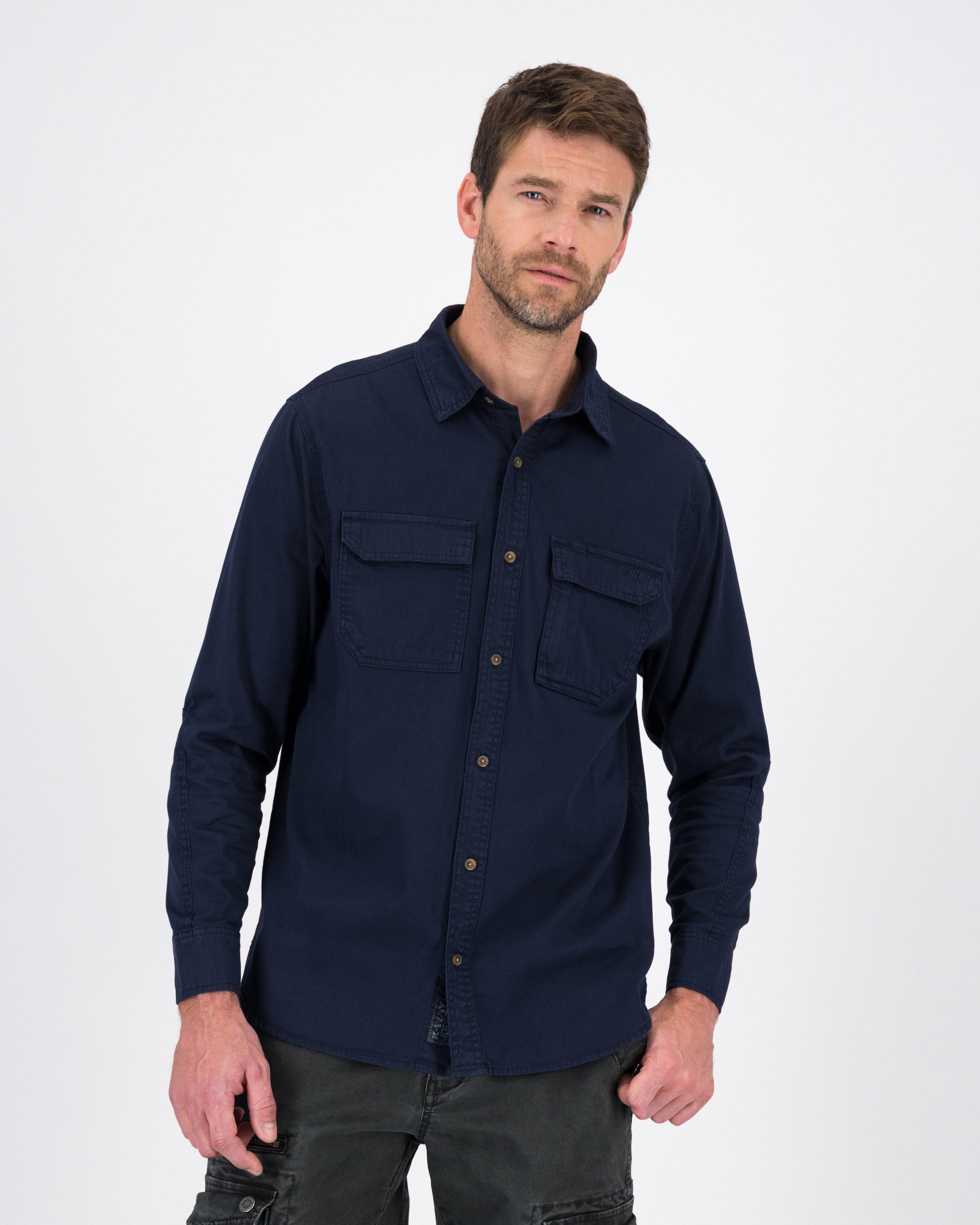 K-Way Elements Men’s Heavy Weight Safari Shirt -  Navy