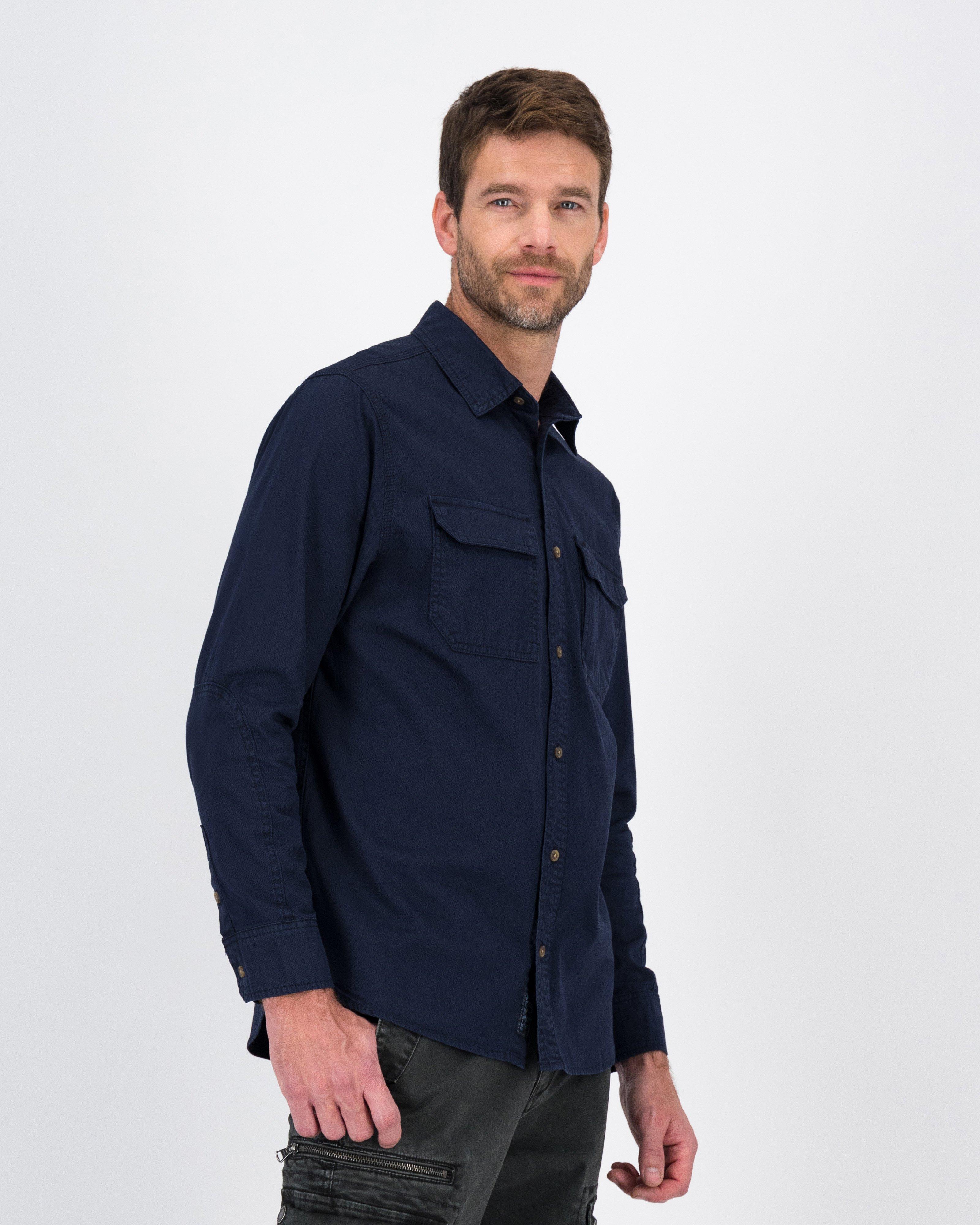 K-Way Elements Men’s Heavy Weight Safari Shirt -  Navy