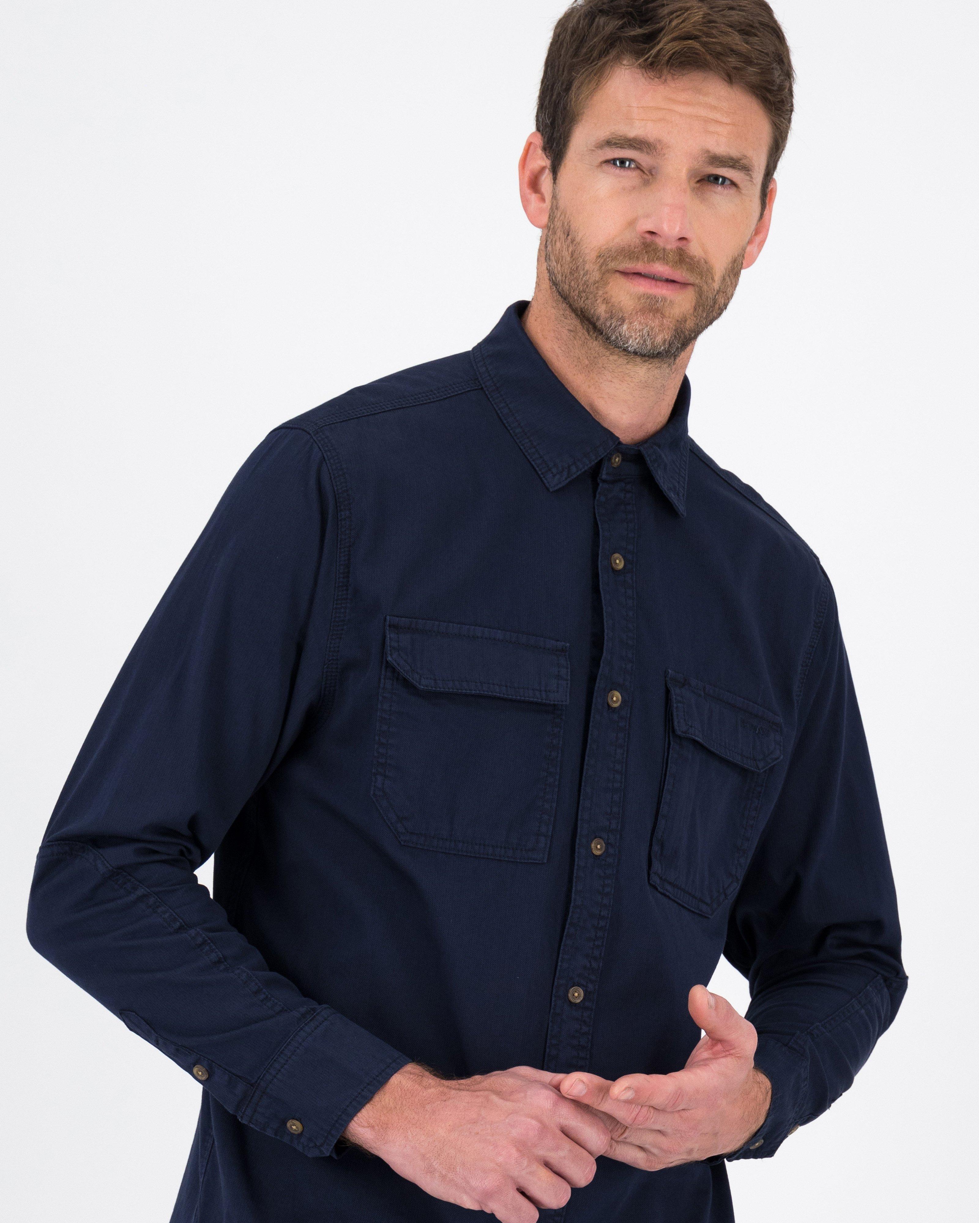 K-Way Elements Men’s Heavy Weight Safari Shirt -  Navy