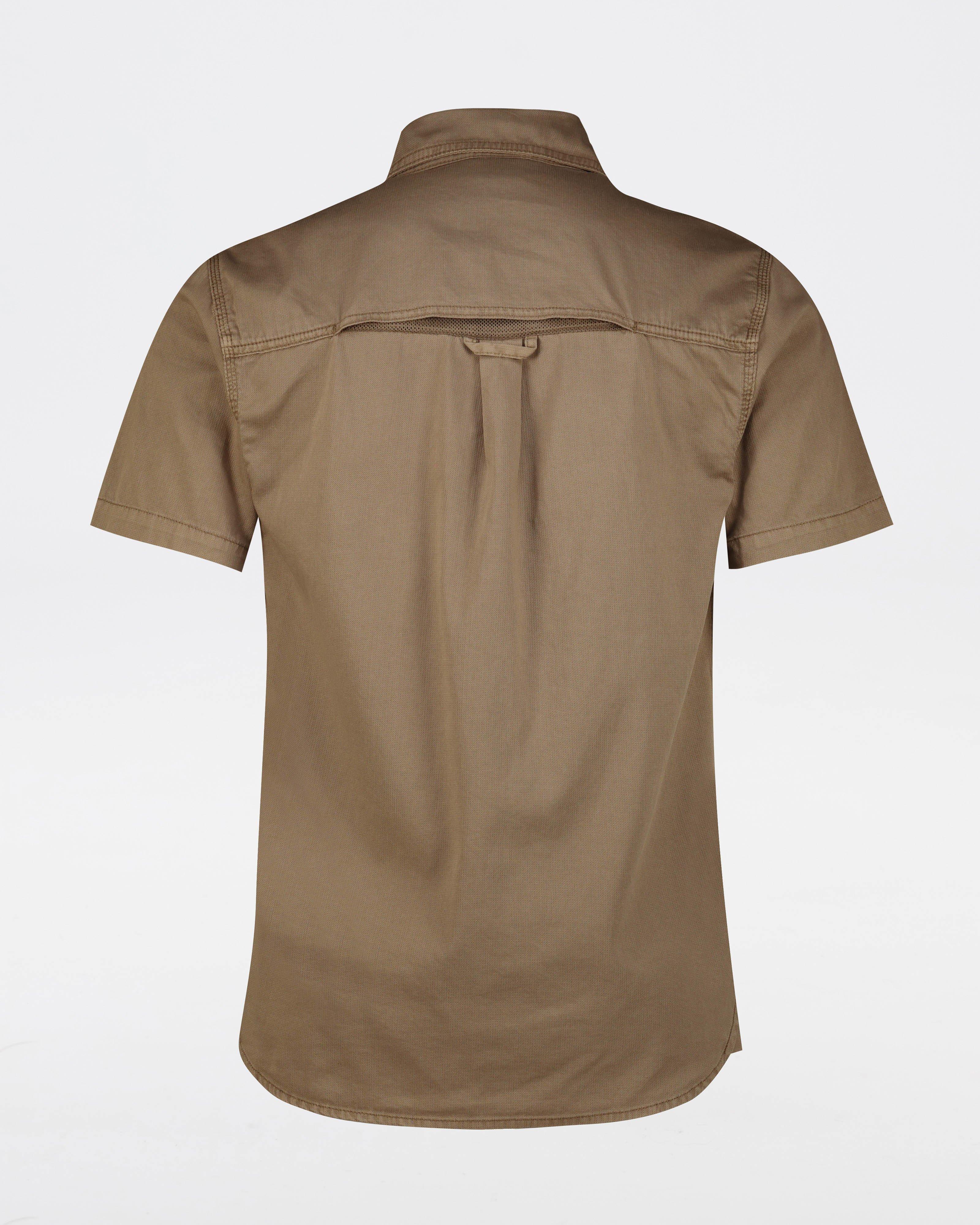 K-Way Elements Men’s Short Sleeve Safari Shirt  -  Khaki