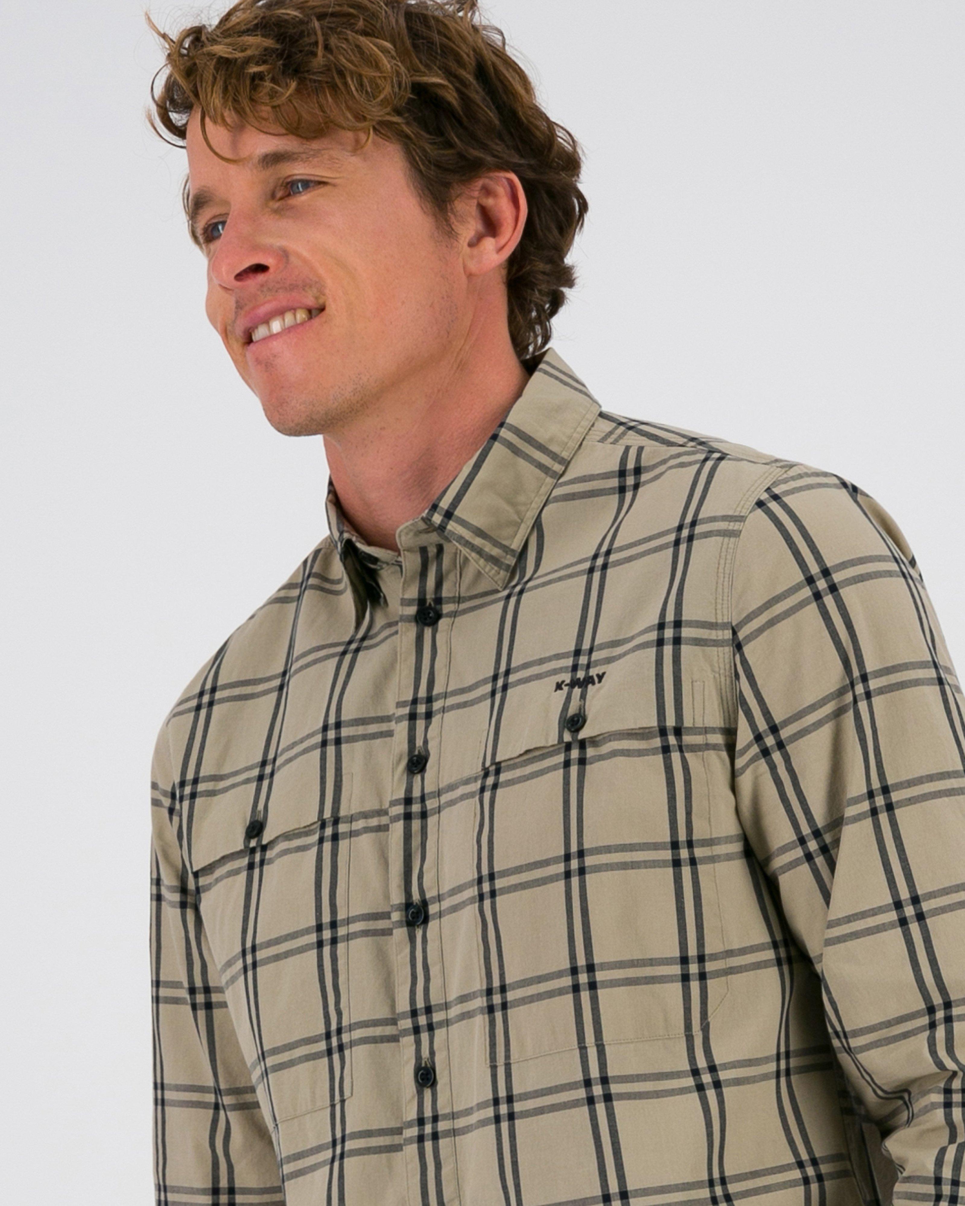 K-Way Elements Men’s ECO Stretch Safari Shirt -  Stone