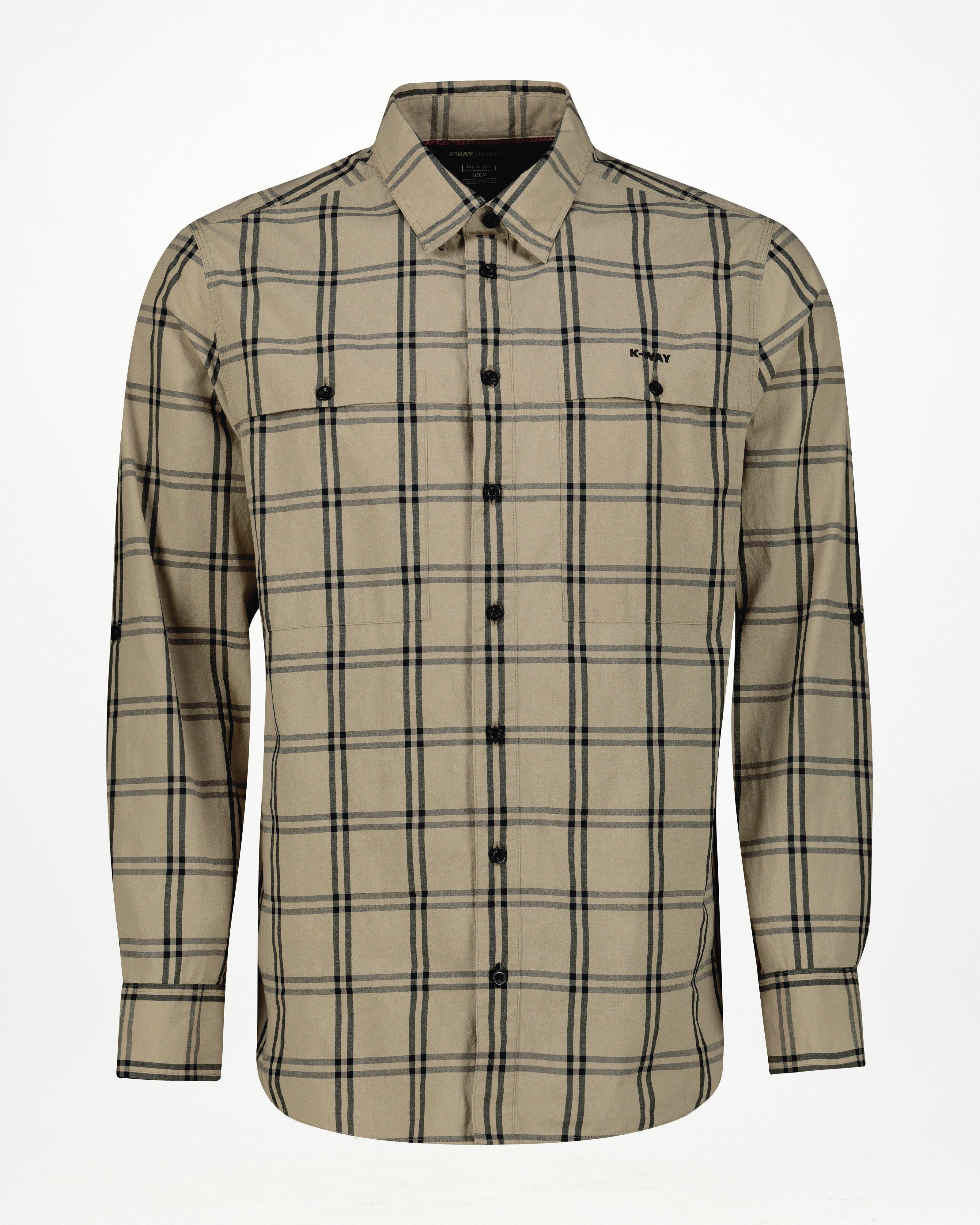 K-Way Elements Men’s ECO Stretch Safari Shirt -  Stone