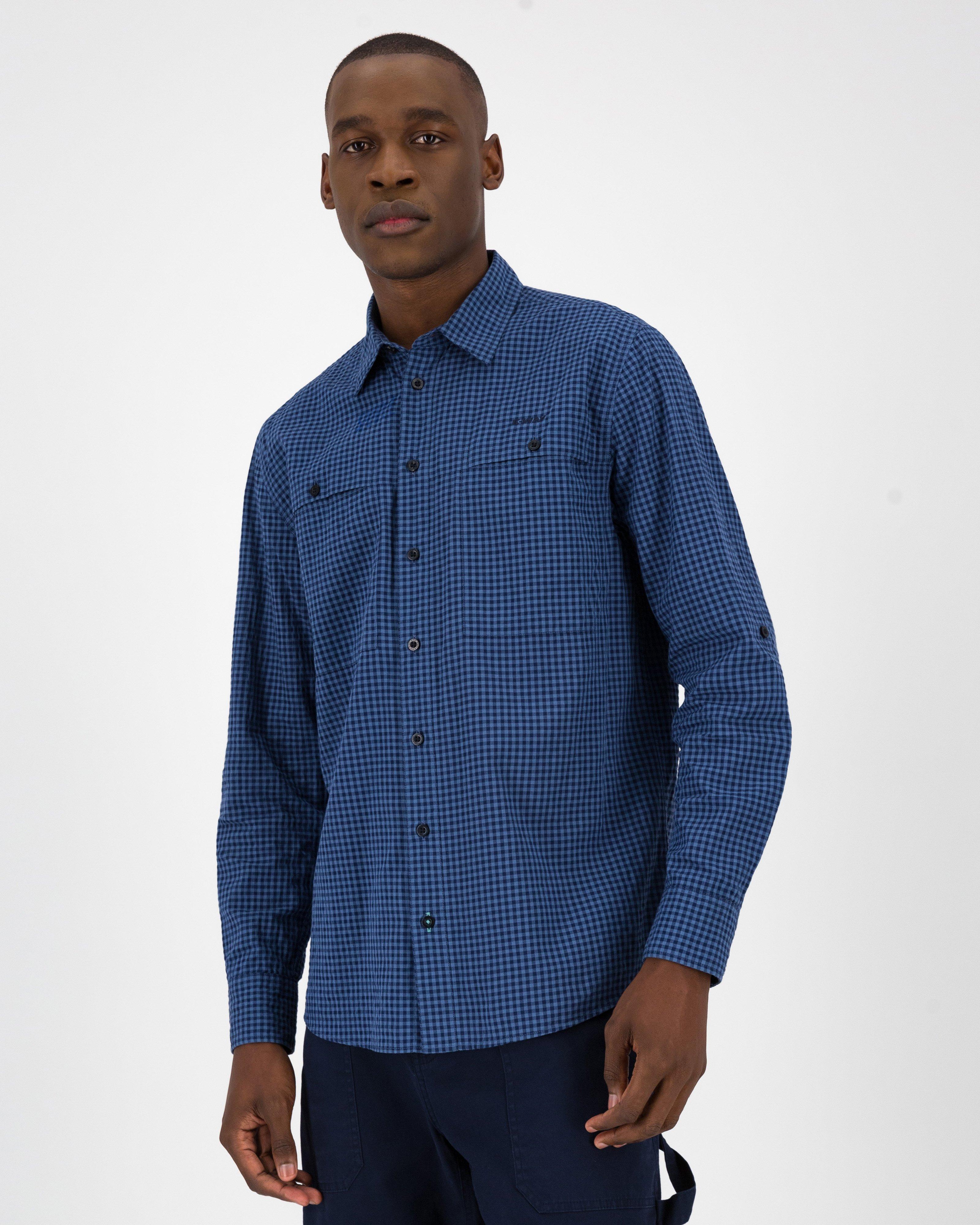 K-Way Elements Men’s ECO Stretch Safari Shirt -  Mid Blue