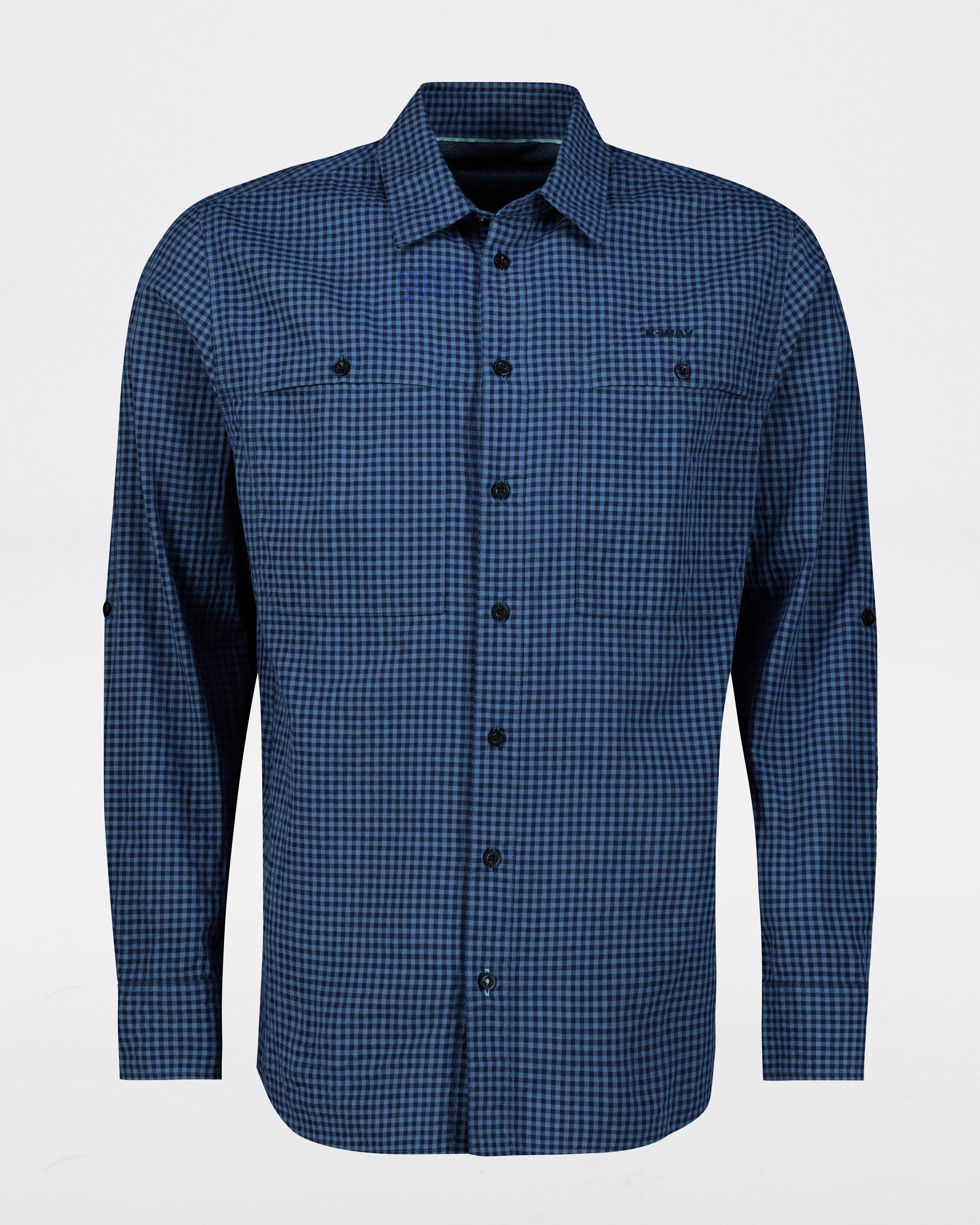 K-Way Elements Men’s ECO Stretch Safari Shirt -  Mid Blue