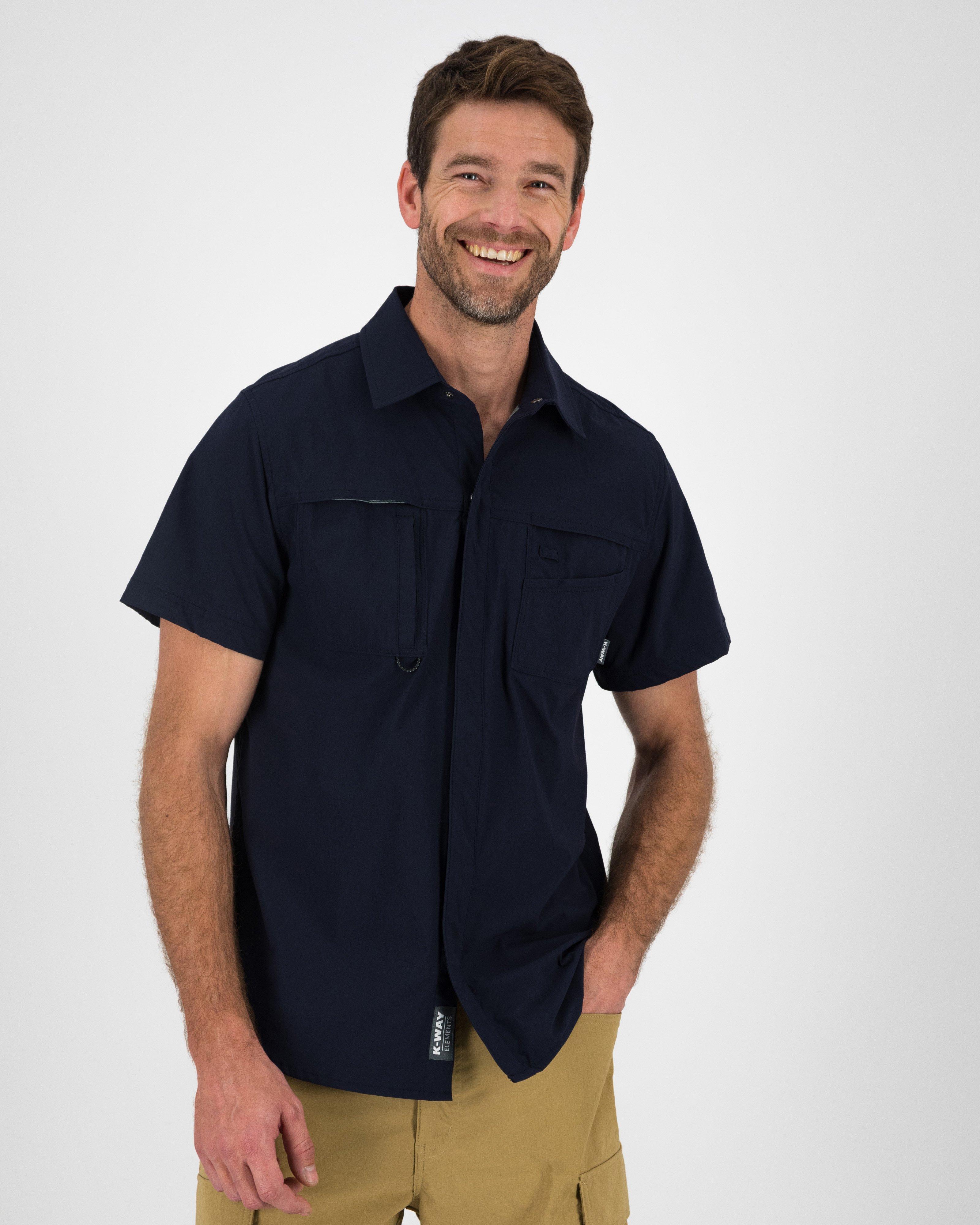 K-Way Elements Men’s Safari Lightweight Trek Shirt -  Navy