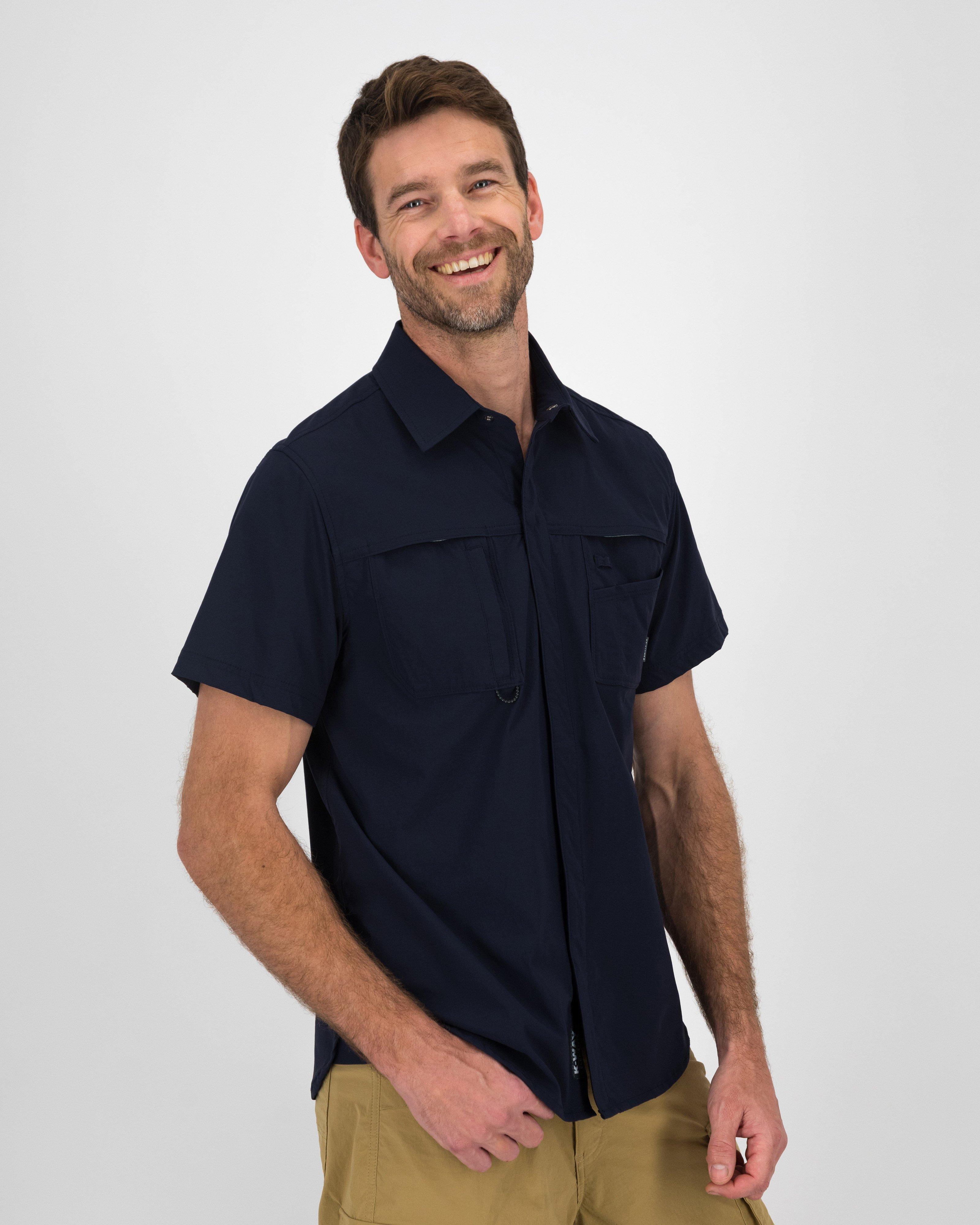 K-Way Elements Men’s Safari Lightweight Trek Shirt -  Navy