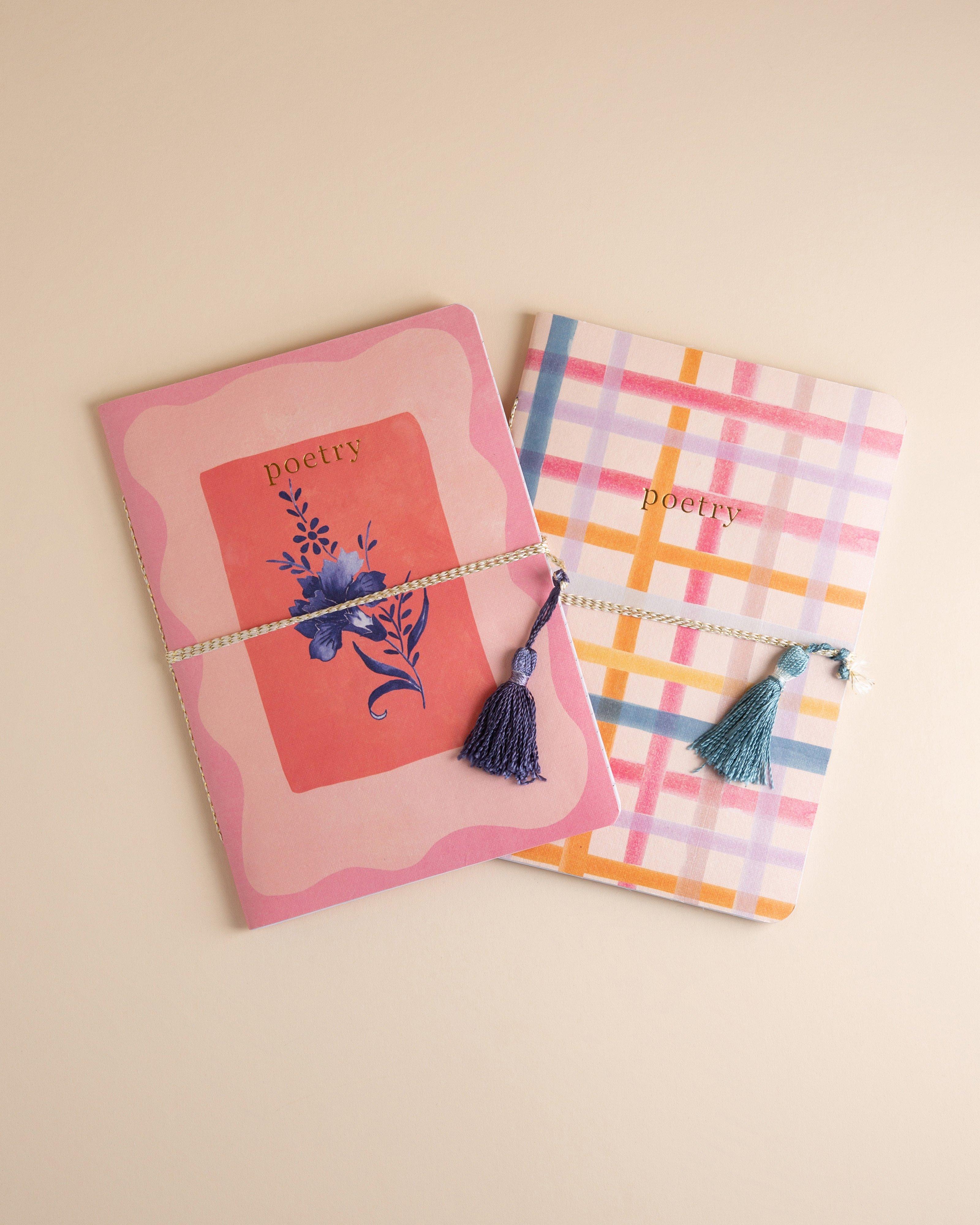 Skinny Floral & Check Notebook Pack -  Assorted