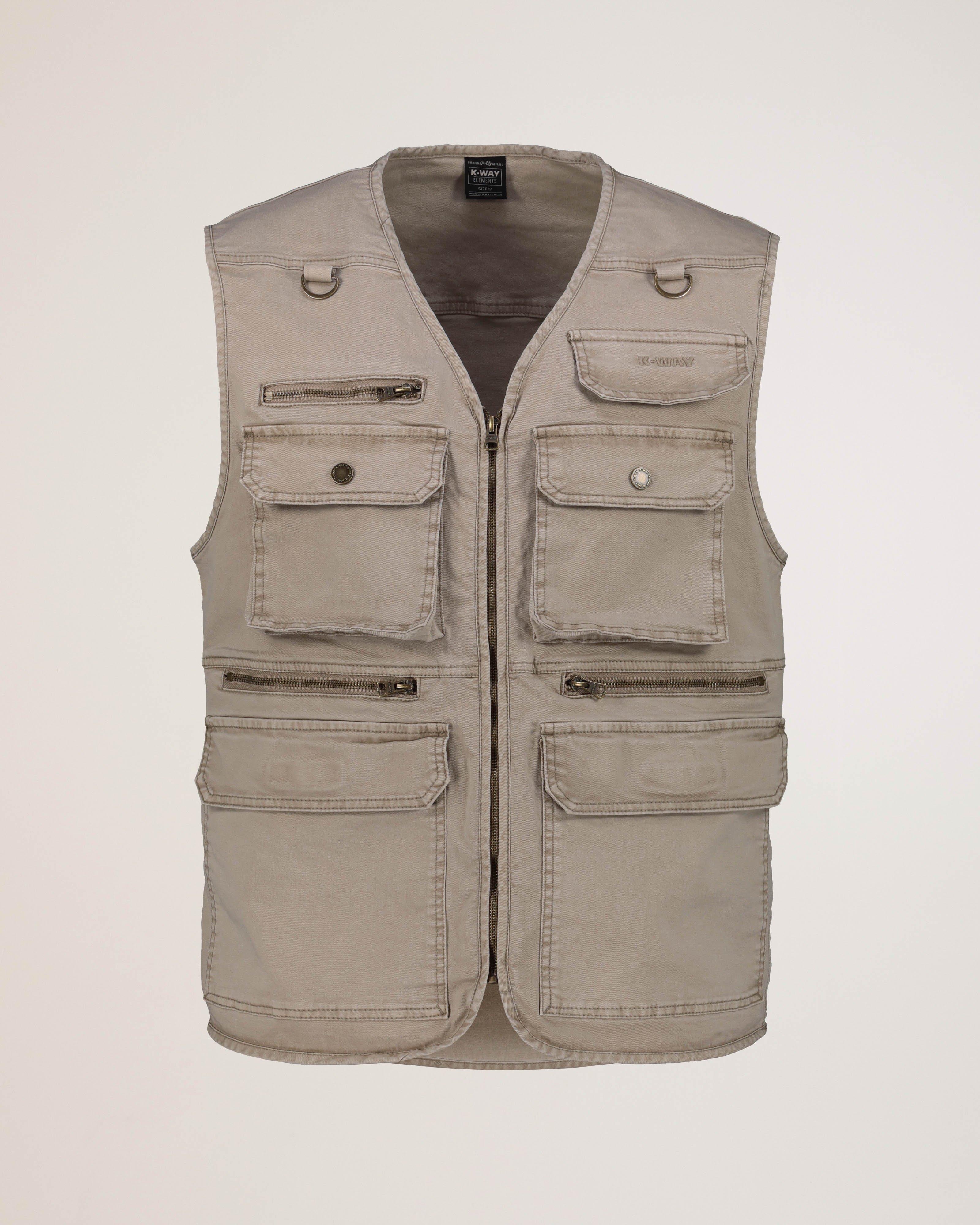 K-Way Elements Men’s Bateleur Utility Vest -  Khaki