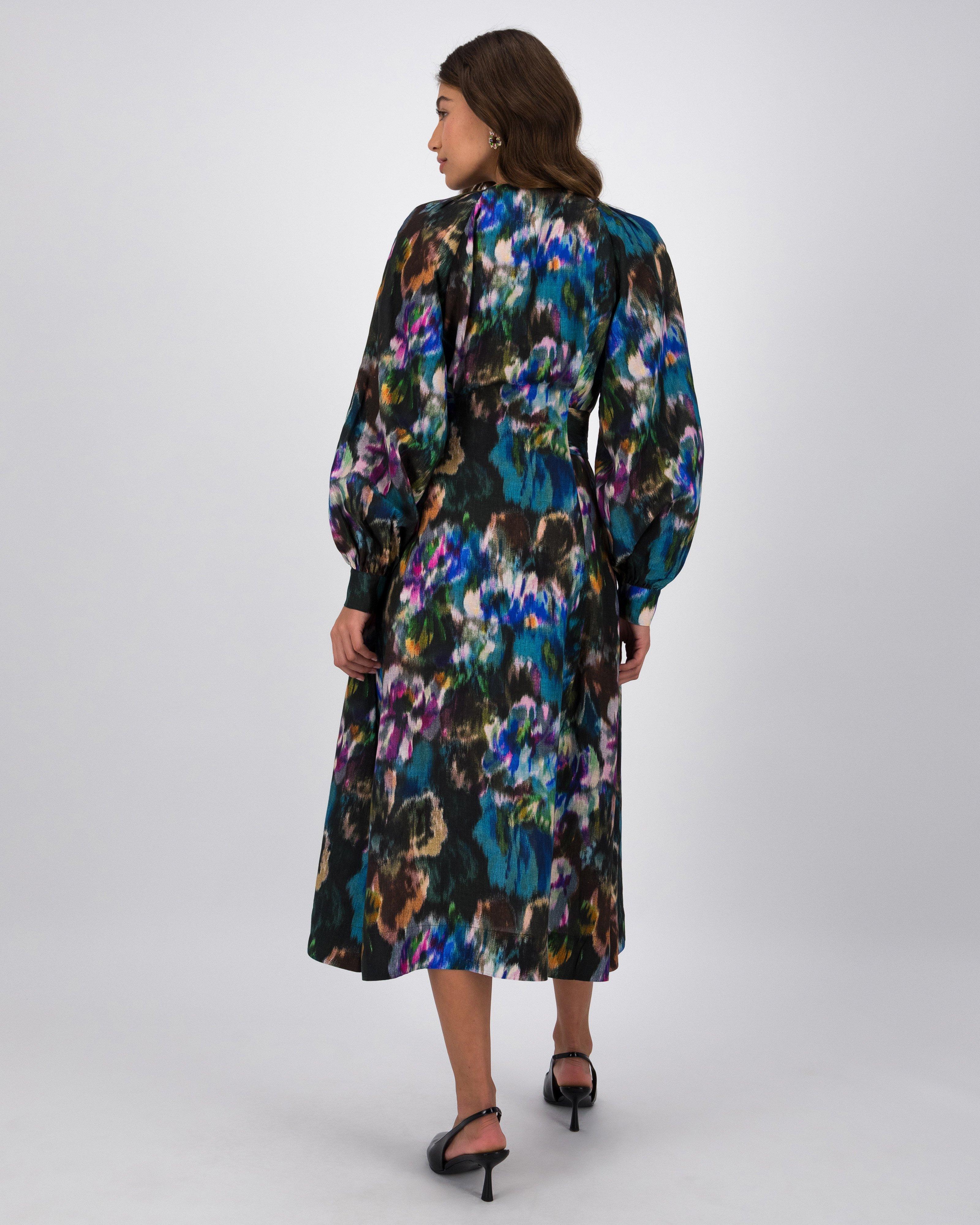 Eleanor Printed Dress -  Blue