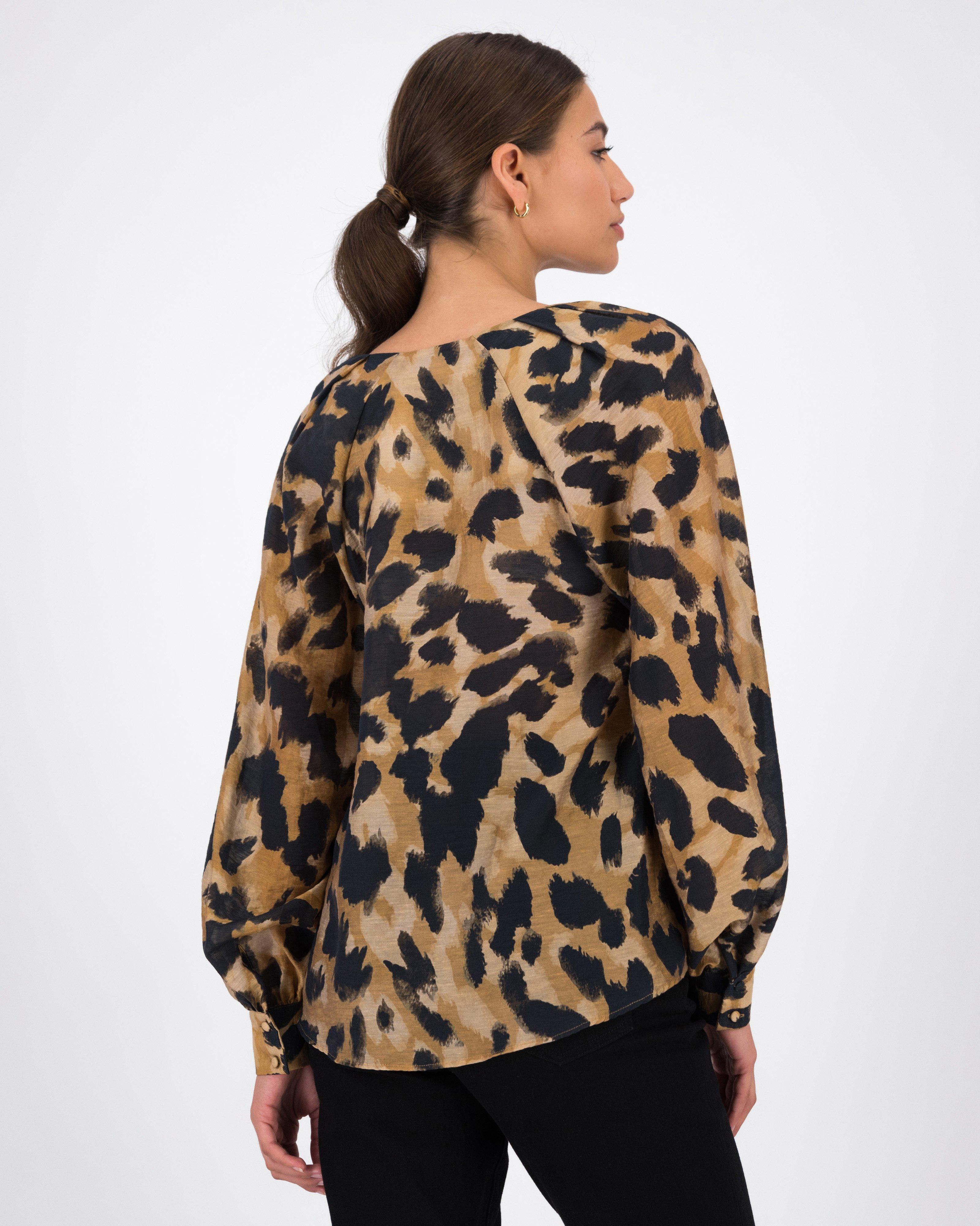 Angel Animal Print Blouse -  Brown